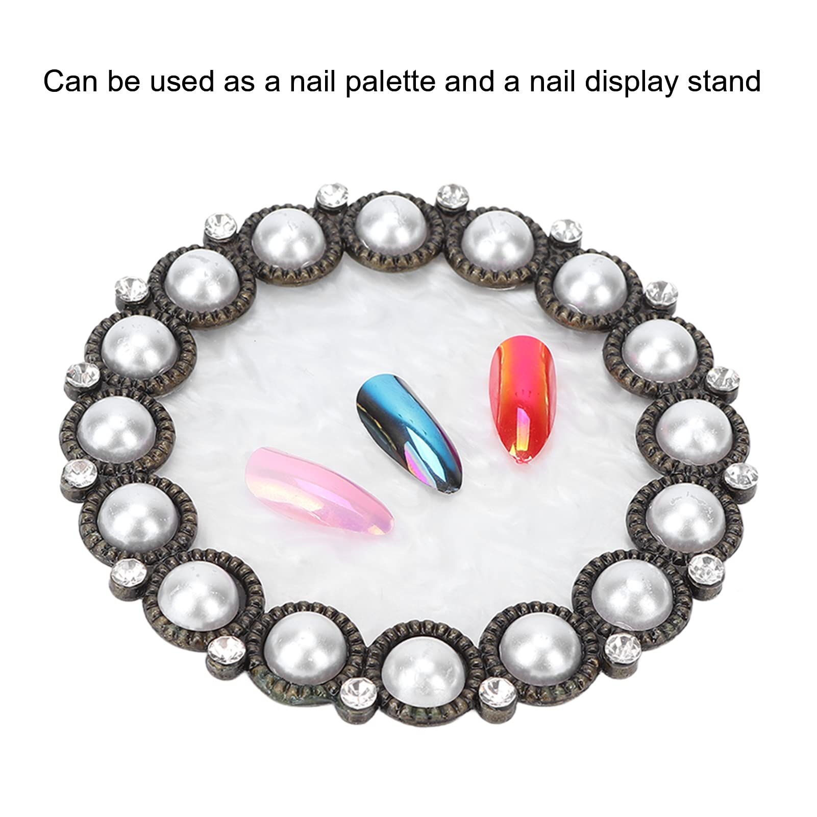 Professional Nail Art Display Board - Copper White Cosmetic Mixing Palette & Manicure Stand for Nail Salon & Home Use - Perfect for Nail Art Design, Mixing Polish & Displaying Nail Tips