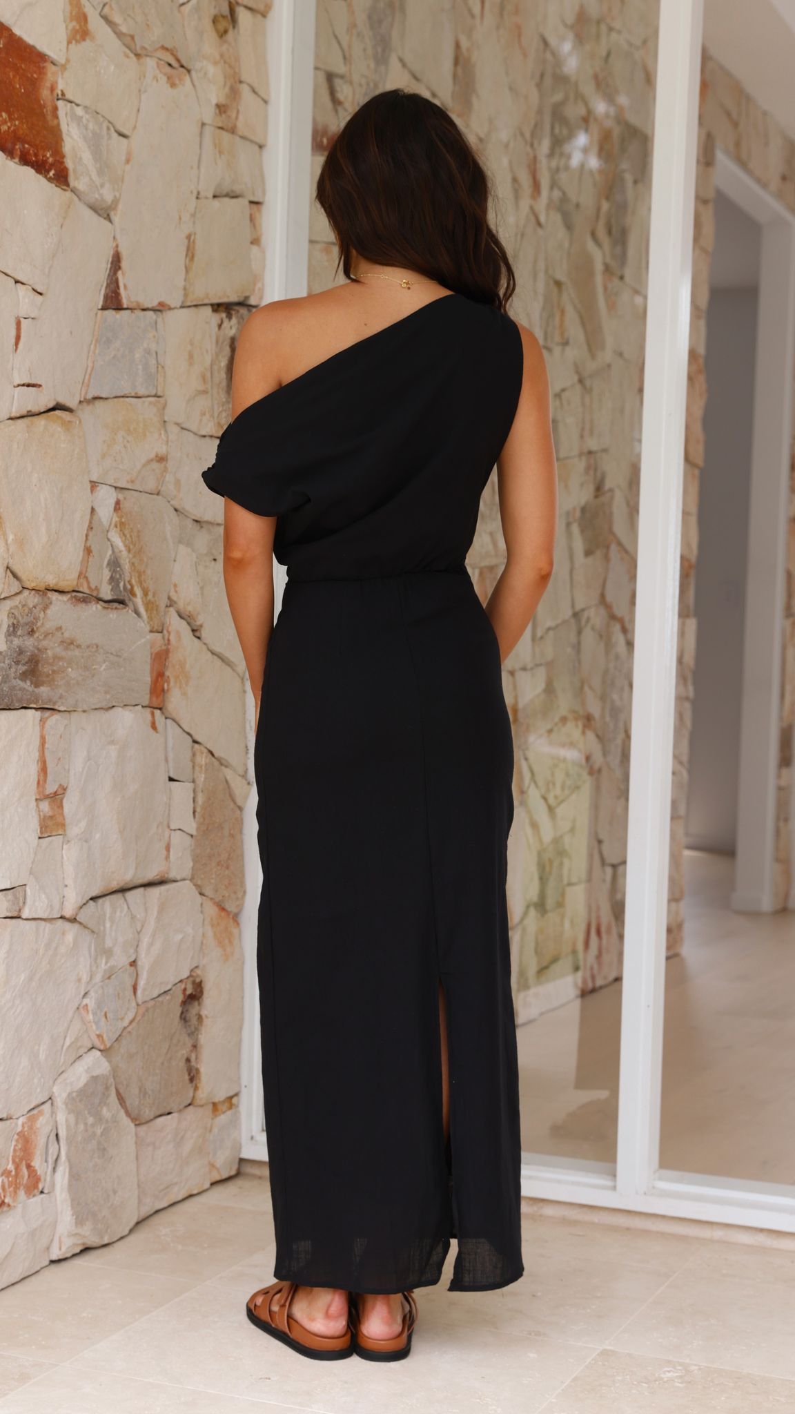 Luci Maxi Dress for Women - Elegant Black Long Flowy Dress for Summer, Beach, and Evening Occasions