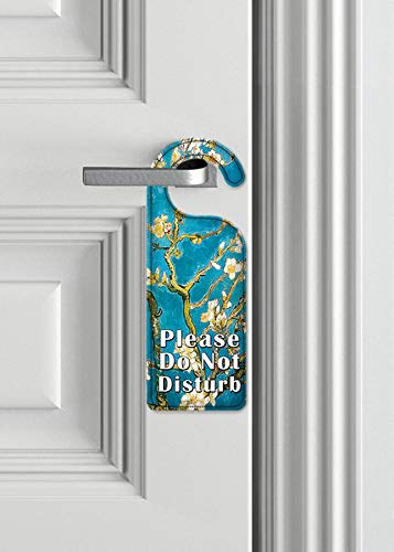 Van Gogh Almond Blossoms Do Not Disturb Door Hanger Sign - Art-Inspired Privacy Door Knob Decor for Hotels, Bedrooms & Home Offices