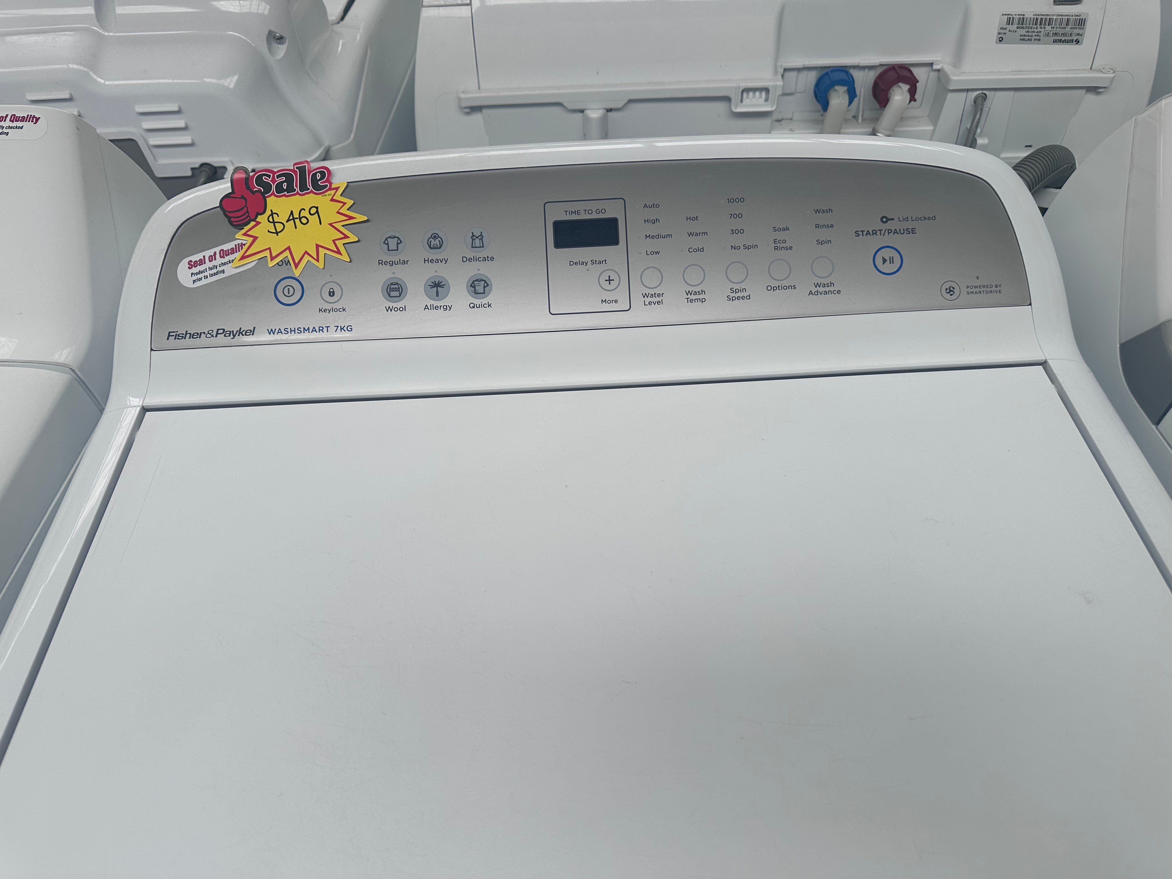 Fisher & Paykel 7kg Top Load Washing Machine - Certified Refurbished | Energy Efficient Laundry Solution for Apartments & Small Homes