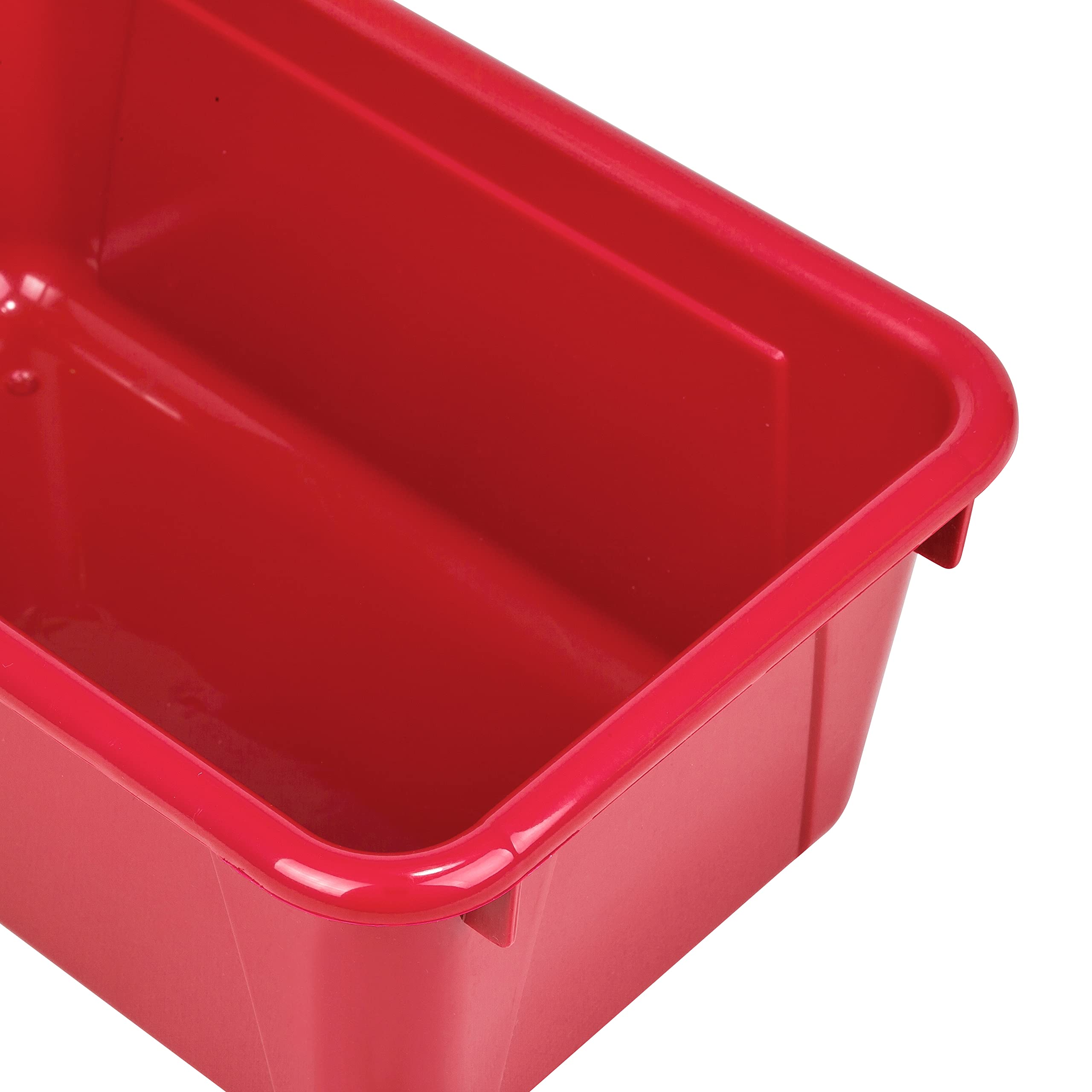 Storex Small Plastic Storage Bins 5-Pack - 12.2 x 7.8 x 5.1 Inches Classroom Organizers, Red Cubby Containers for School Supplies, Toys & Craft Storage (62415A05C) - Perfect for Homeschool, Daycare & Office Organization