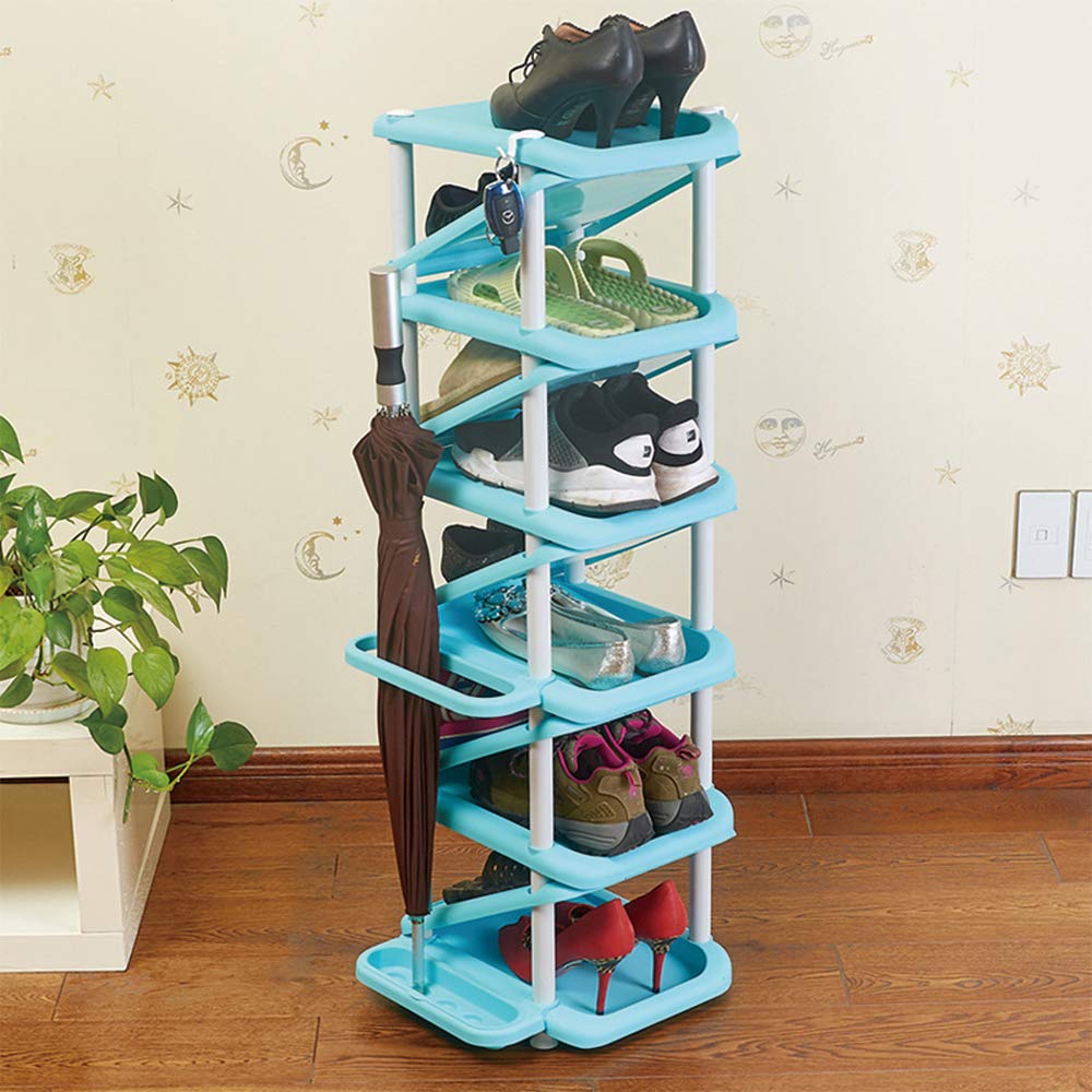 6-Tier Stackable Shoe Rack Organizer - Foldable Multi-Layer Shoe Storage for Home & Closet - Space Saving Narrow Design (32.2 x 8 x 101cm) - Perfect for Entryway, Bedroom & Dorm Organization