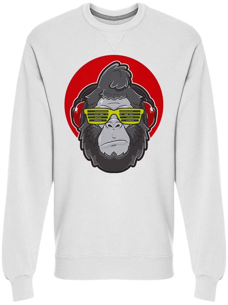 Gorilla Headphones Sweatshirt for Men - Trendy Streetwear Hoodie with Built-in Headphones | Perfect for Gym, Running & Outdoor Activities