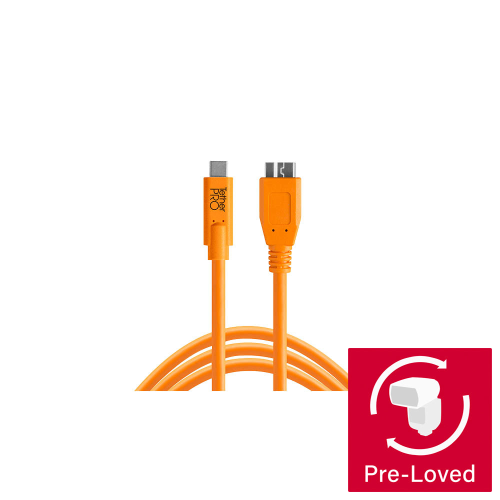 TetherPro 15ft USB C to USB 3.0 Micro B Cable - High Visibility Orange Tether Cord for DSLR Cameras - Perfect for Photography, Vlogging & Studio Shooting