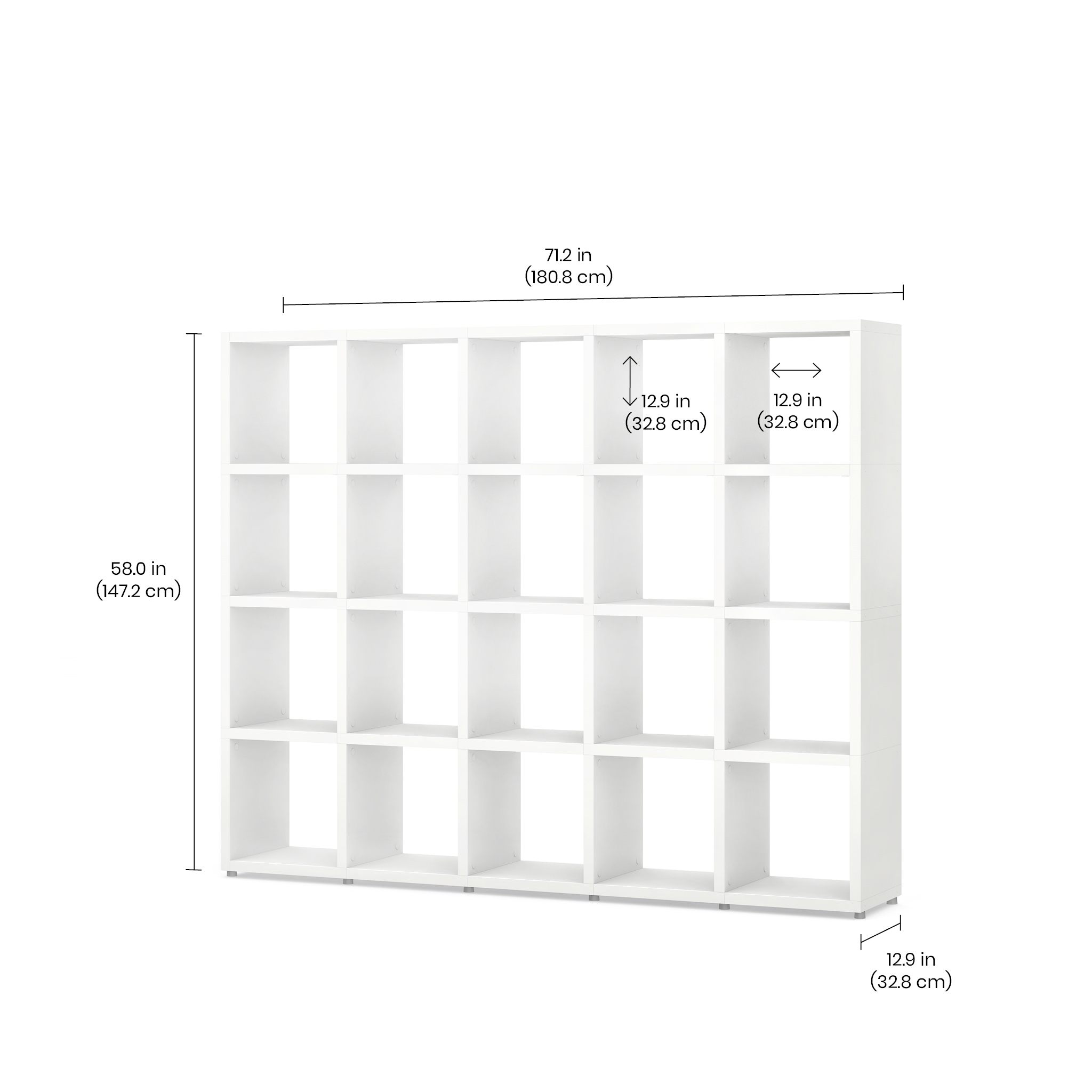 BOON Cube Storage Shelf - 5x4 Grid Organizer for Kids Toys, Books & Home Decor - Perfect for Playrooms, Bedrooms & Living Rooms