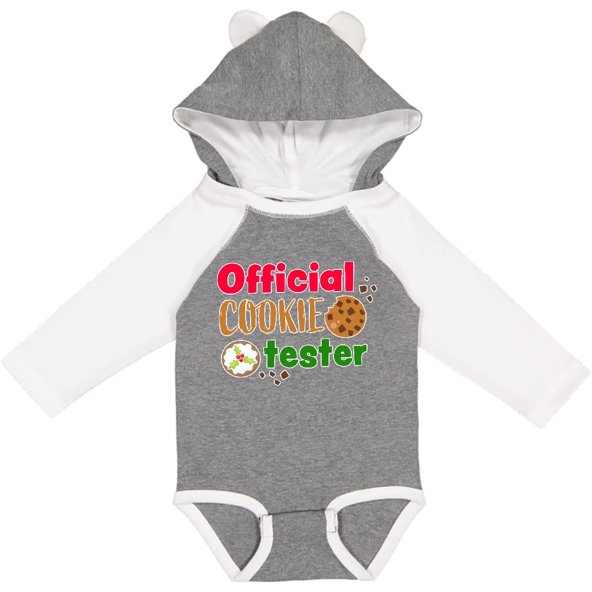 Inktastic Official Cookie Tester Christmas Cookies Long Sleeve Baby Bodysuit - Festive Holiday Outfit for Infants & Toddlers - Perfect for Christmas Photos, Family Gatherings & Holiday Parties