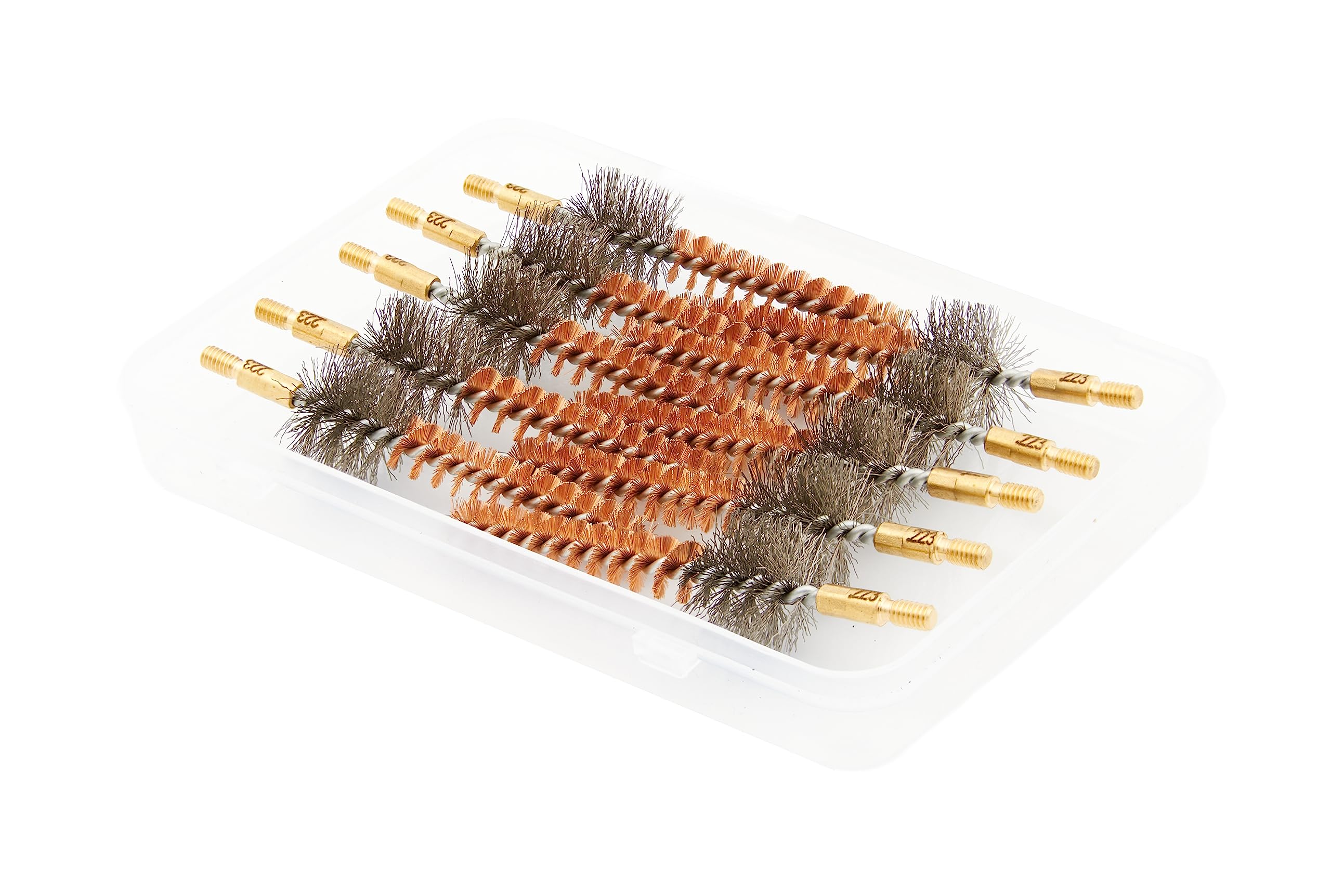 Premium Bronze Gun Cleaning Brushes 10-Pack - 5.56mm/.223Cal for Rifle Maintenance