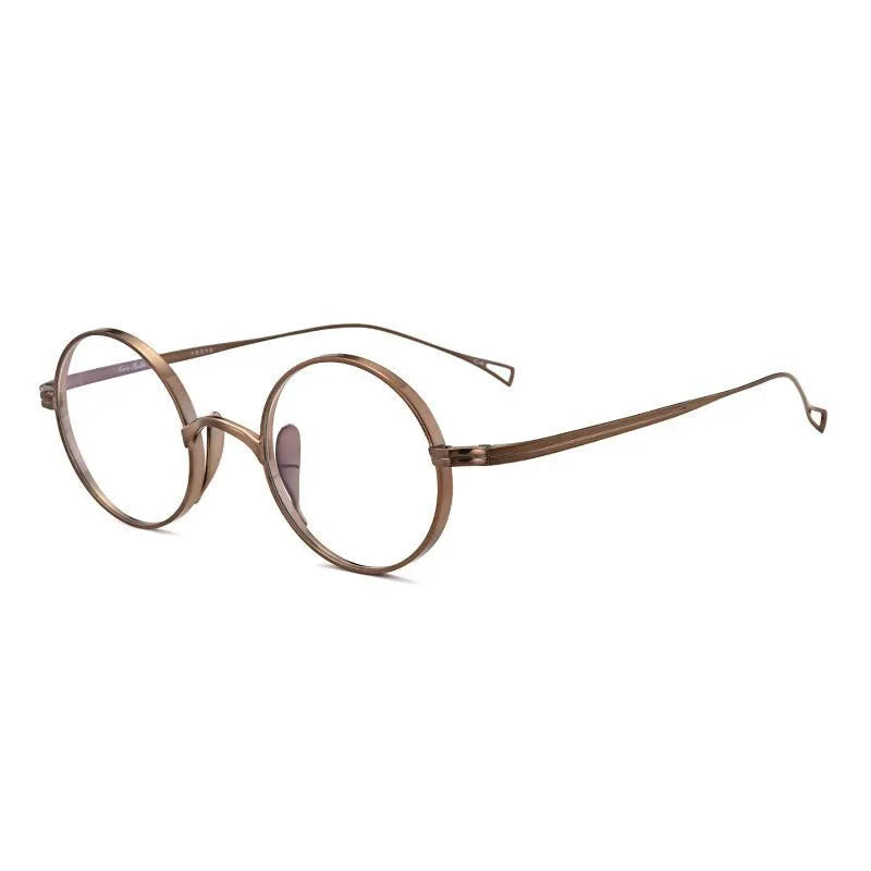 Aimee Unisex Full Rim Round Titanium Eyeglasses Frame - Lightweight Durable Glasses for Men & Women - Perfect for Reading, Work, and Everyday Use
