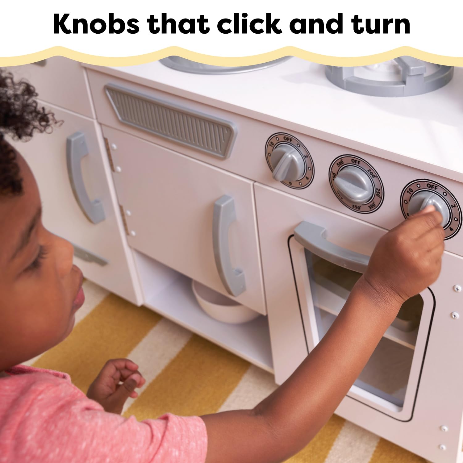 KidKraft Vintage Wooden Play Kitchen for Kids - White Pretend Kitchen Set with Ice Maker & Toy Phone | Perfect for Pretend Play, Role Playing & Early Childhood Development