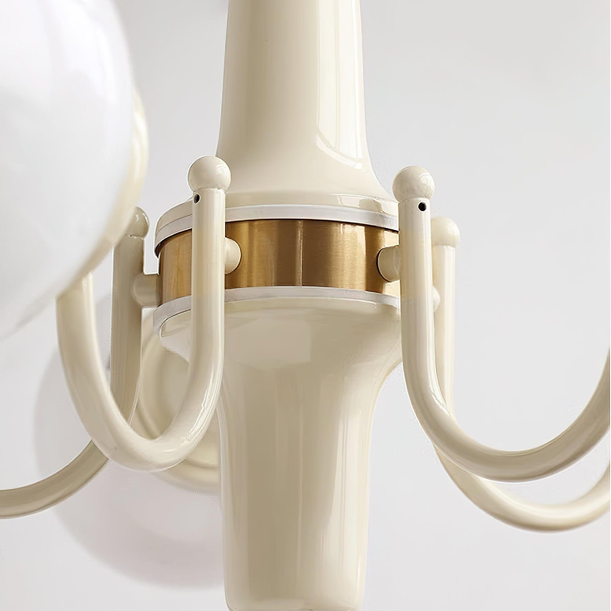 Elegant Cream Ball Chandelier - Modern Ceiling Light Fixture for Dining Room, Bedroom, and Living Room Decor | Perfect for Home, Office, and Wedding Venue Lighting