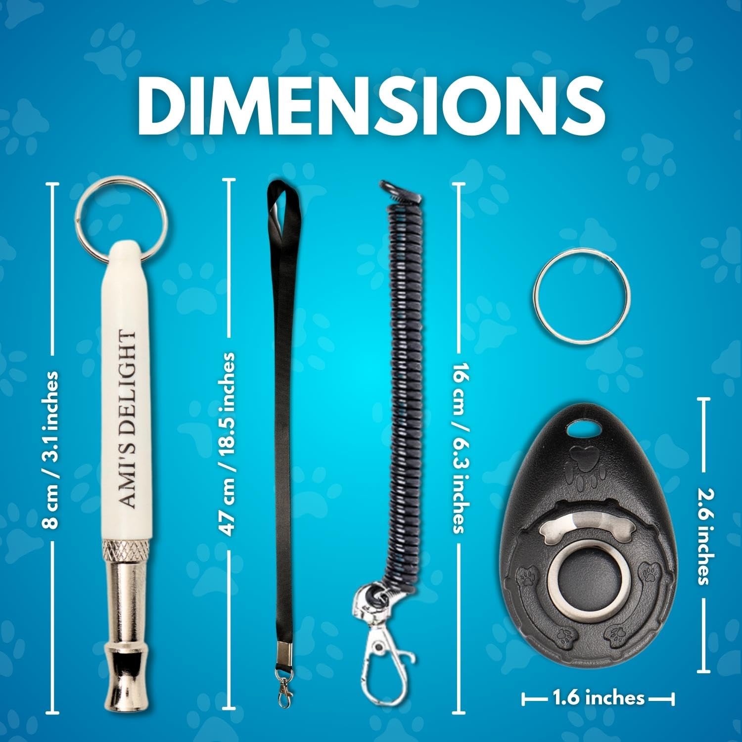Premium Adjustable Dog Whistle Set - 5 PCS with Lanyards & Clicker for Bark Control - Train Neighbor's Dogs
