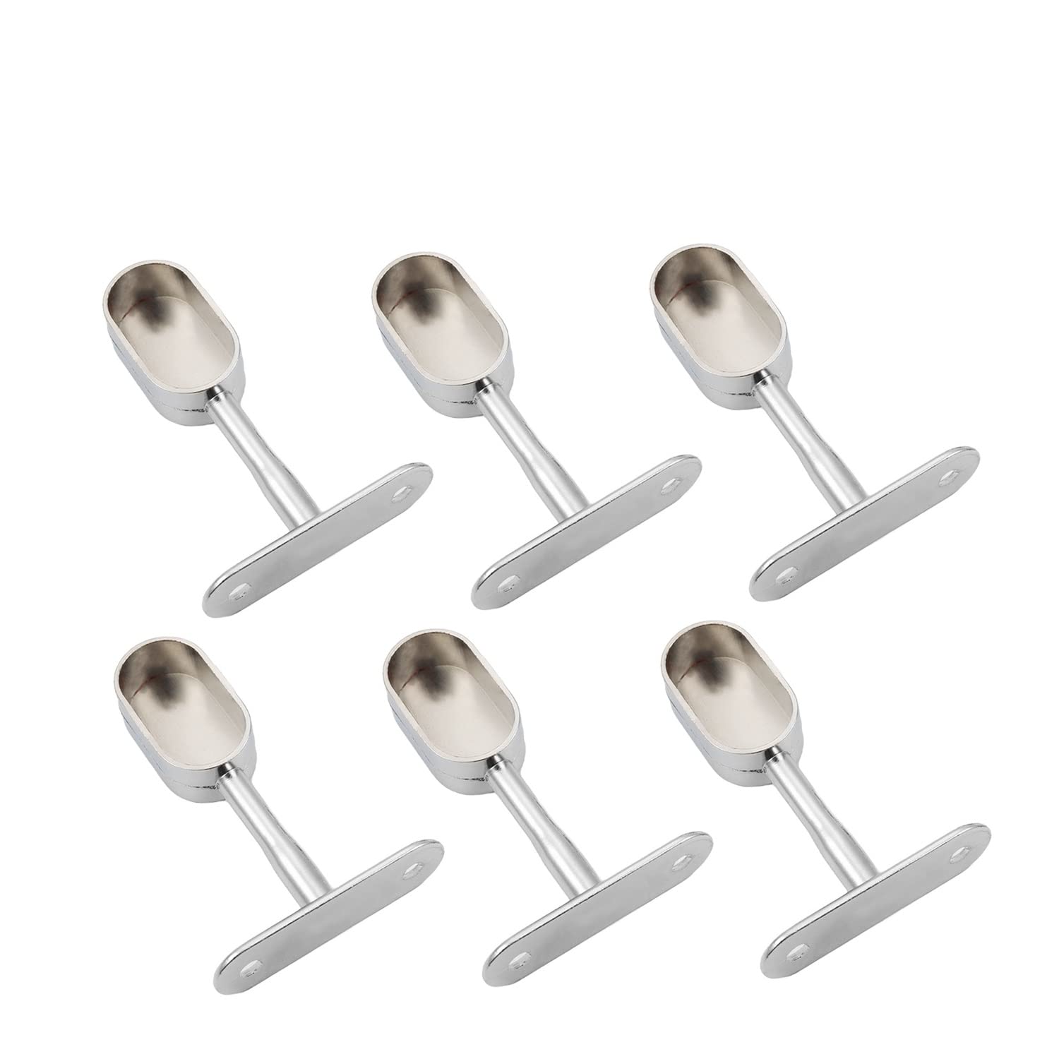 6PCS Closet Rod Flange Holder - Heavy Duty Ceiling Wardrobe Bracket & Shower Curtain Rod Support (16x30mm) - Perfect for Closet Organization & Bathroom Renovation Projects