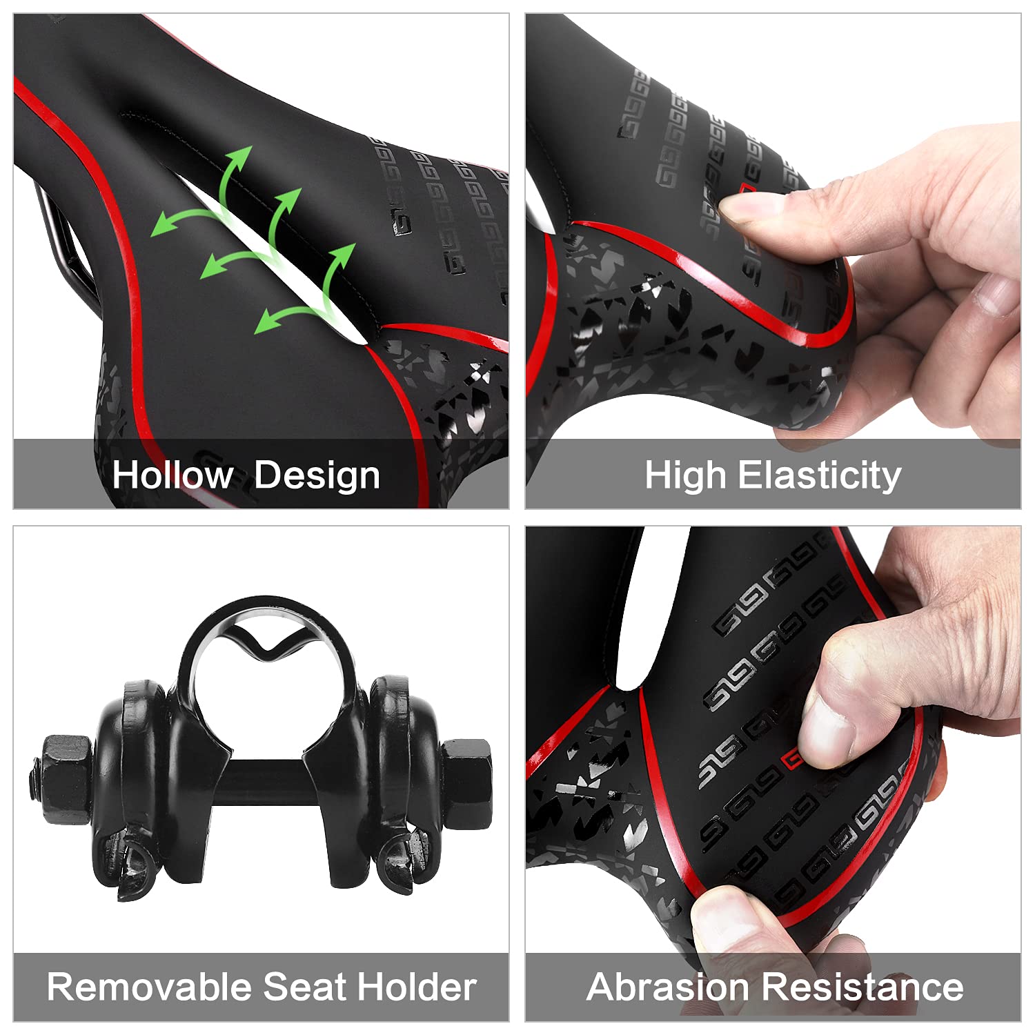 OUXI Comfort Bike Seat - Gel Padded Bicycle Saddle with Shock Absorption & Waterproof Cover - Replacement for MTB, Road & Exercise Bikes - Ideal for Men & Women - Perfect for Commuting, Leisure Rides & Indoor Cycling Workouts