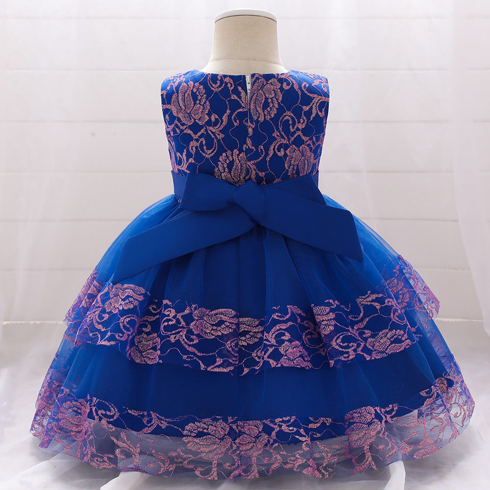Baby Girl Birthday Party Dresses | Toddler Summer Sleeveless Princess Gown | Cute Fluffy Lace Formal Dress for 1-5 Years | Perfect for Birthday, Wedding & Special Occasions