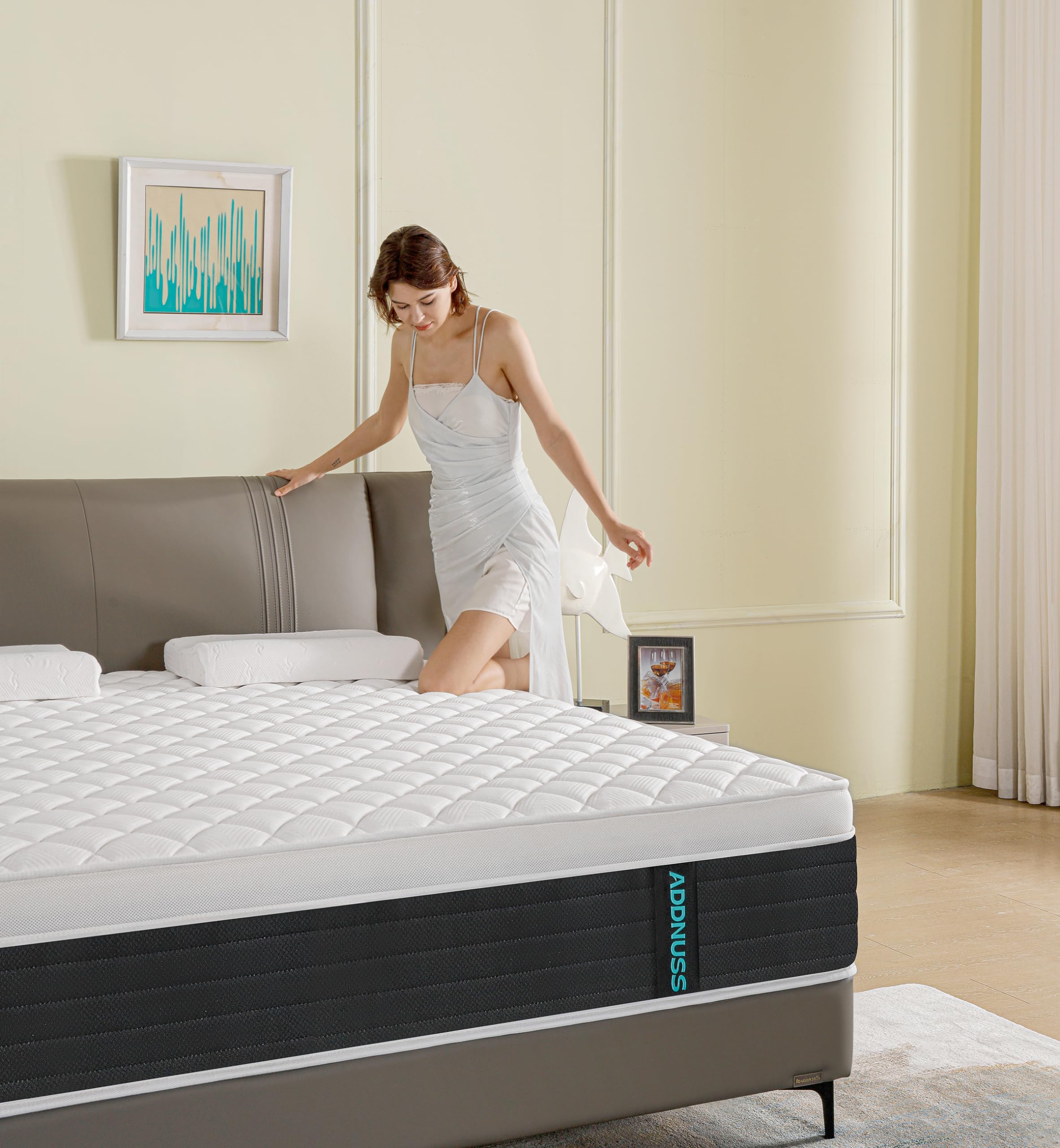 10 Inch Hybrid Queen Mattress in a Box - Memory Foam & Pocket Springs for Support & Pressure Relief - CertiPUR-US Certified - Breathable Comfort for Back, Side & Stomach Sleepers - Perfect for Bedrooms, Guest Rooms & Apartments