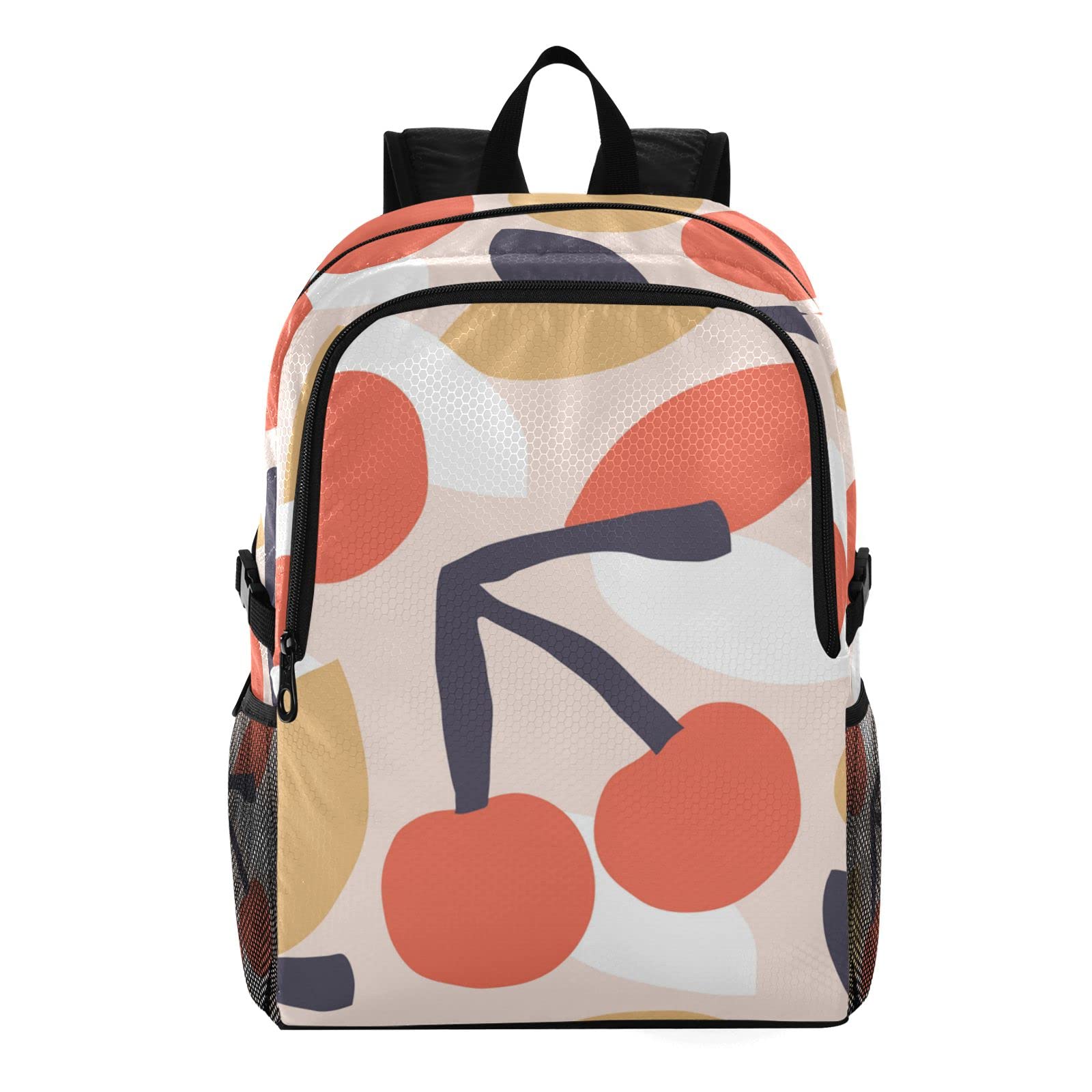 OTVEE Foldable Travel Backpack - Lightweight Waterproof Hiking Backpack for School, College & Outdoor Sports - Cute Red Cherries Design - Perfect for Commuting, Camping & Everyday Use