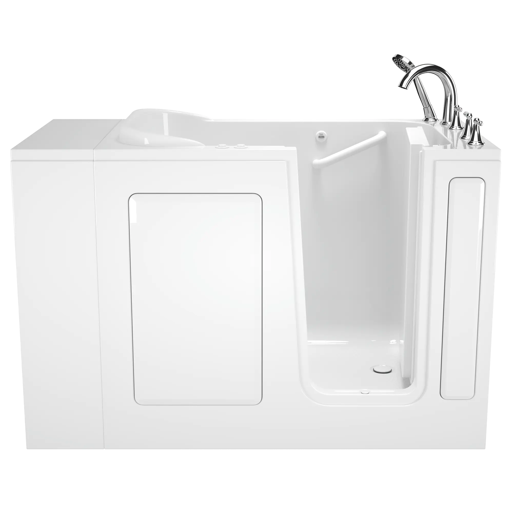 28 x 48 Inch Gelcoat Walk-in Bathtub with Air Spa & Whirlpool System - Right Hand Drain & Faucet - Ideal for Elderly & Mobility Impaired Users at Home