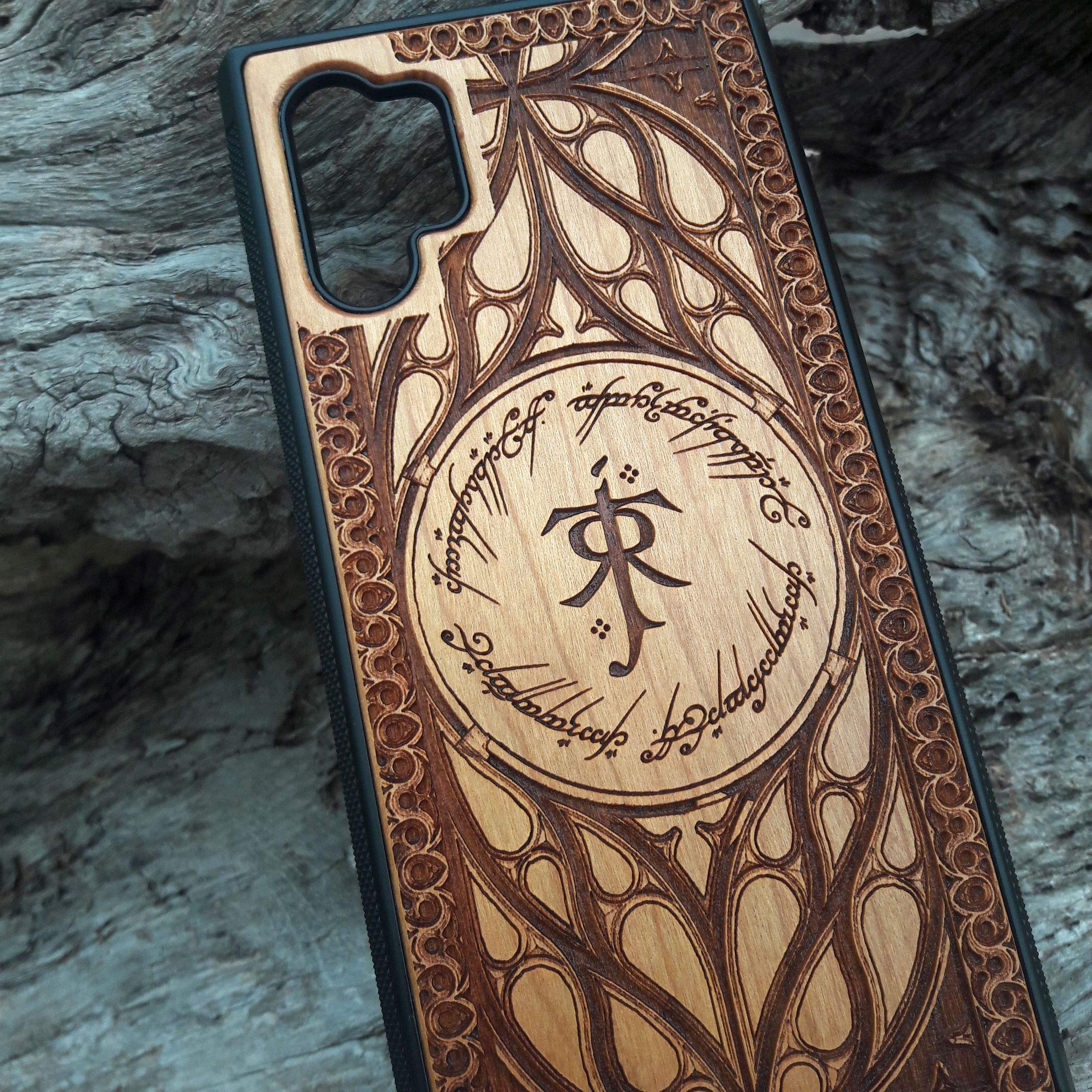 Premium Laser Engraved Wood Phone Case for iPhone 16/15/14/13/12/11 Pro Max/Mini & Galaxy S25/S24/S23/S22/S21/S20 Ultra Plus - Eco-Friendly Slim Durable Wooden Cover - Perfect for Outdoor, Travel & Everyday Protection