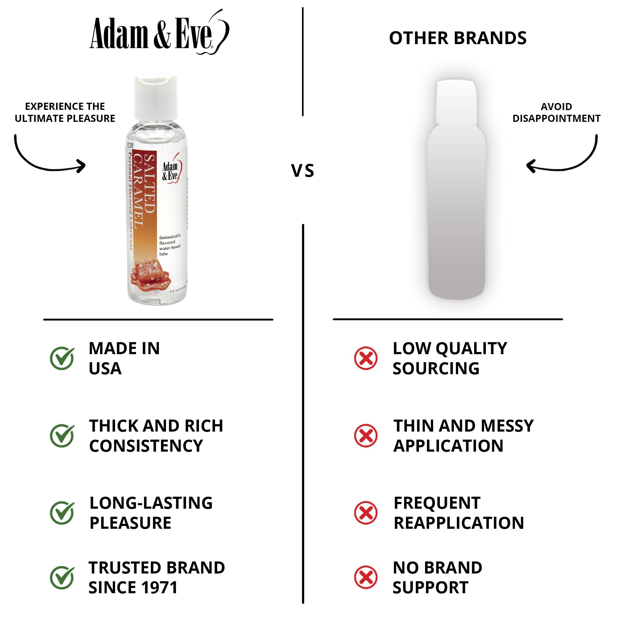 Adam & Eve Salted Caramel Flavored Water-Based Lubricant - 4oz Long-Lasting Personal Lube for Men & Women | Non-Sticky, Non-Staining Formula for Couples, Toys, Oral Sex & Sensual Massage | Perfect for Romantic Nights & Spicing Up Intimate Moments