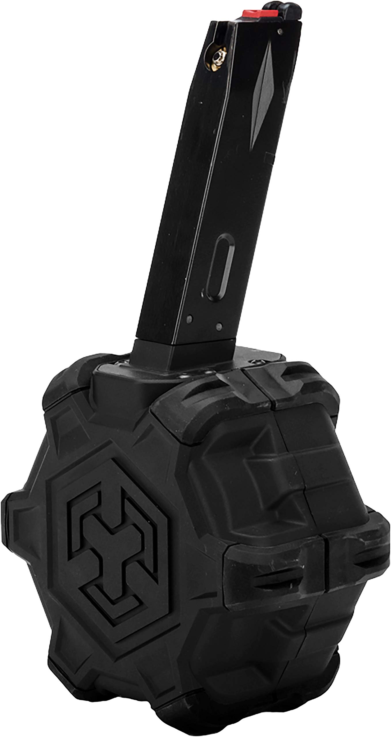 AW Custom Drum Airsoft Magazine for Gas Blowback Pistols & Rifles - M9 Model (Black) | High-Capacity Airsoft Accessory for M9 Beretta, Glock & More | Perfect for MilSim, Target Practice & Airsoft Battles