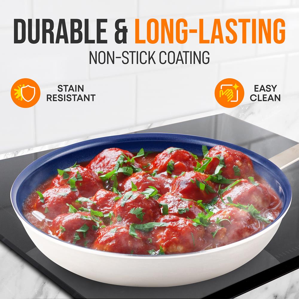 Non-Stick Fry Pan with Lid - 10-Inch Skillet for Healthy Cooking, Oven Safe to 450°F - Perfect for Eggs, Pancakes, Stir Fry & More