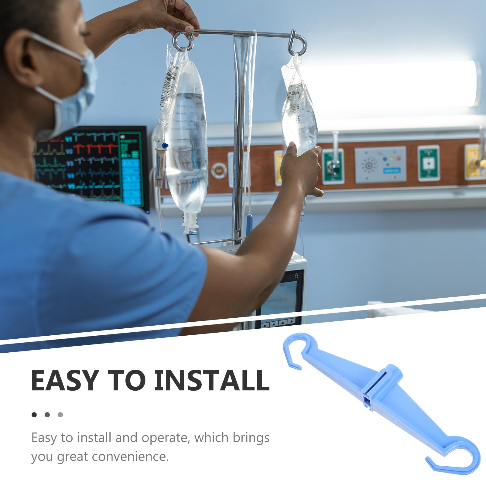 Portable IV Bag Hangers - Adjustable Drip Bag Holder Hooks for Hospital, Clinic & Home Use - Sturdy Stand Hooks for IV Fluids & Saline Bags (Set of 5) - Perfect for Medical Emergencies, Infusion Therapy & Patient Care