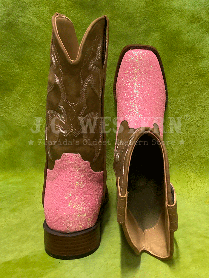 Roper 3377 Kids Glitter Sparkle Western Boots Pink - Stylish Cowgirl Boots for Girls, Perfect for Parties, Rodeos & Western Fashion