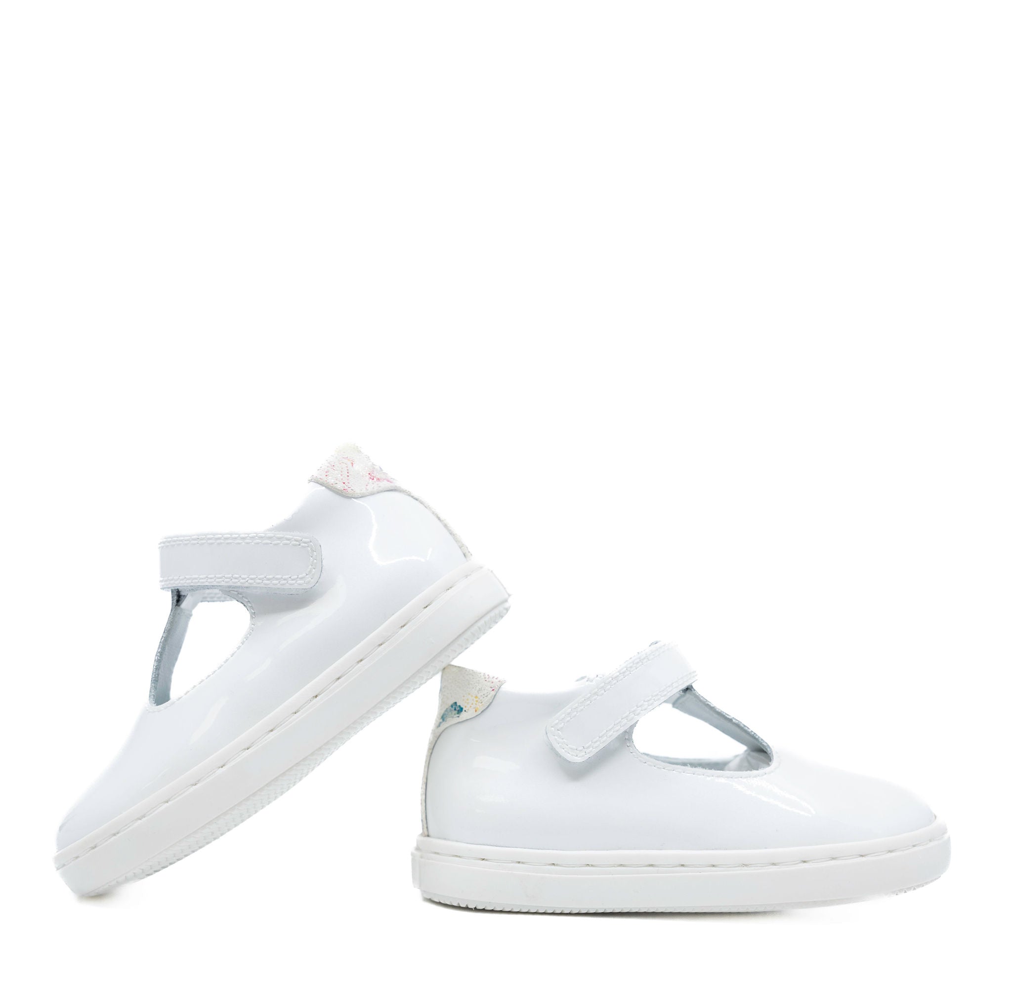 Beberlis White Patent Leather T-Strap Baby Sneakers - Comfortable First Walking Shoes for Toddlers, Perfect for Daily Wear, Parties & Special Occasions