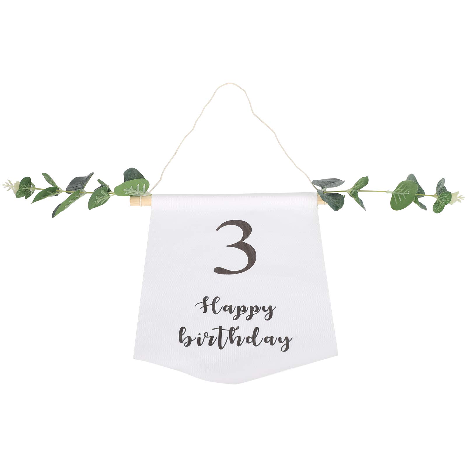 Happy Birthday Vertical Banner with Green Leaves - Party Decorations for Indoor & Outdoor Hanging Decor | Perfect for Birthday Parties, Baby Showers & Special Events