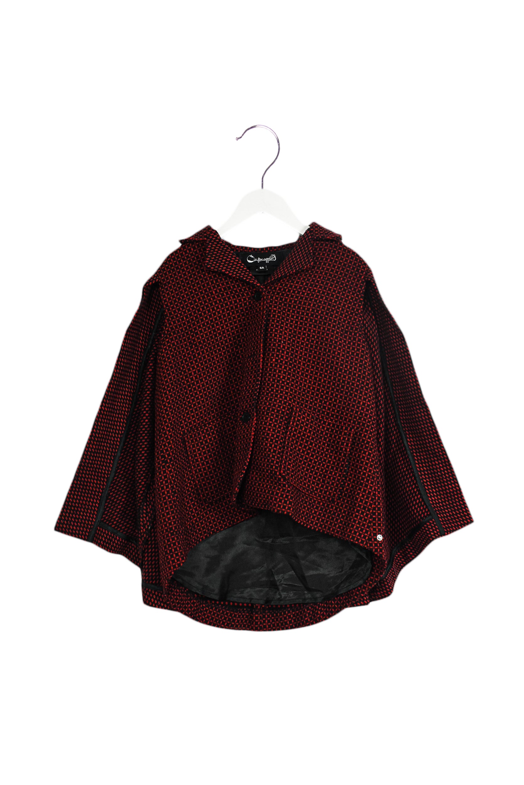 Apple Print Cape Vest for Kids Size 6T - Stylish Outerwear for Playdates & Outdoor Adventures