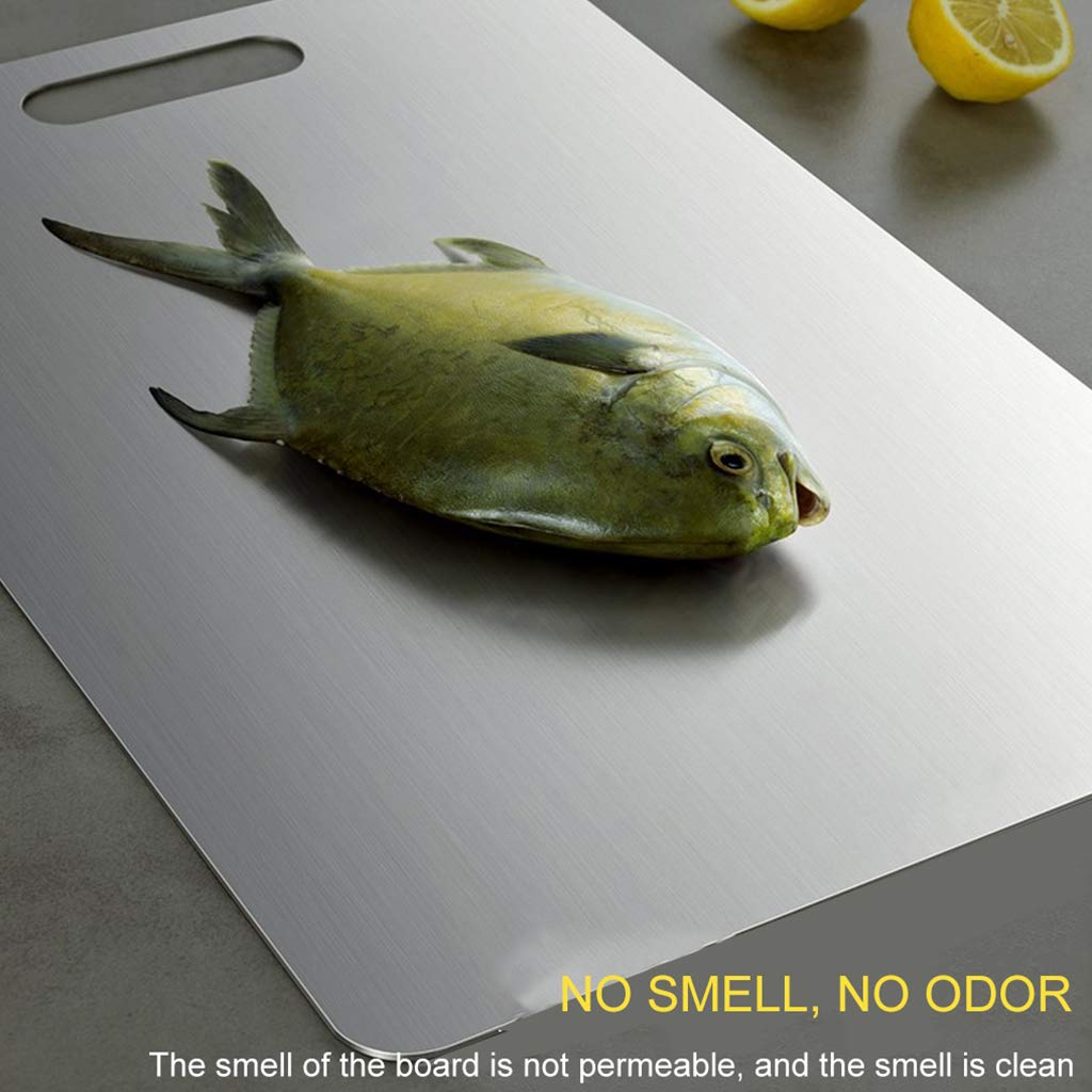 Premium Stainless Steel Cutting Board Set - 3 Sizes for Kitchen, Easy to Clean Hanging Chopping Boards for Fruits, Vegetables, Cheese & Bread - Perfect for Home Cooking, Meal Prep & Professional Chefs