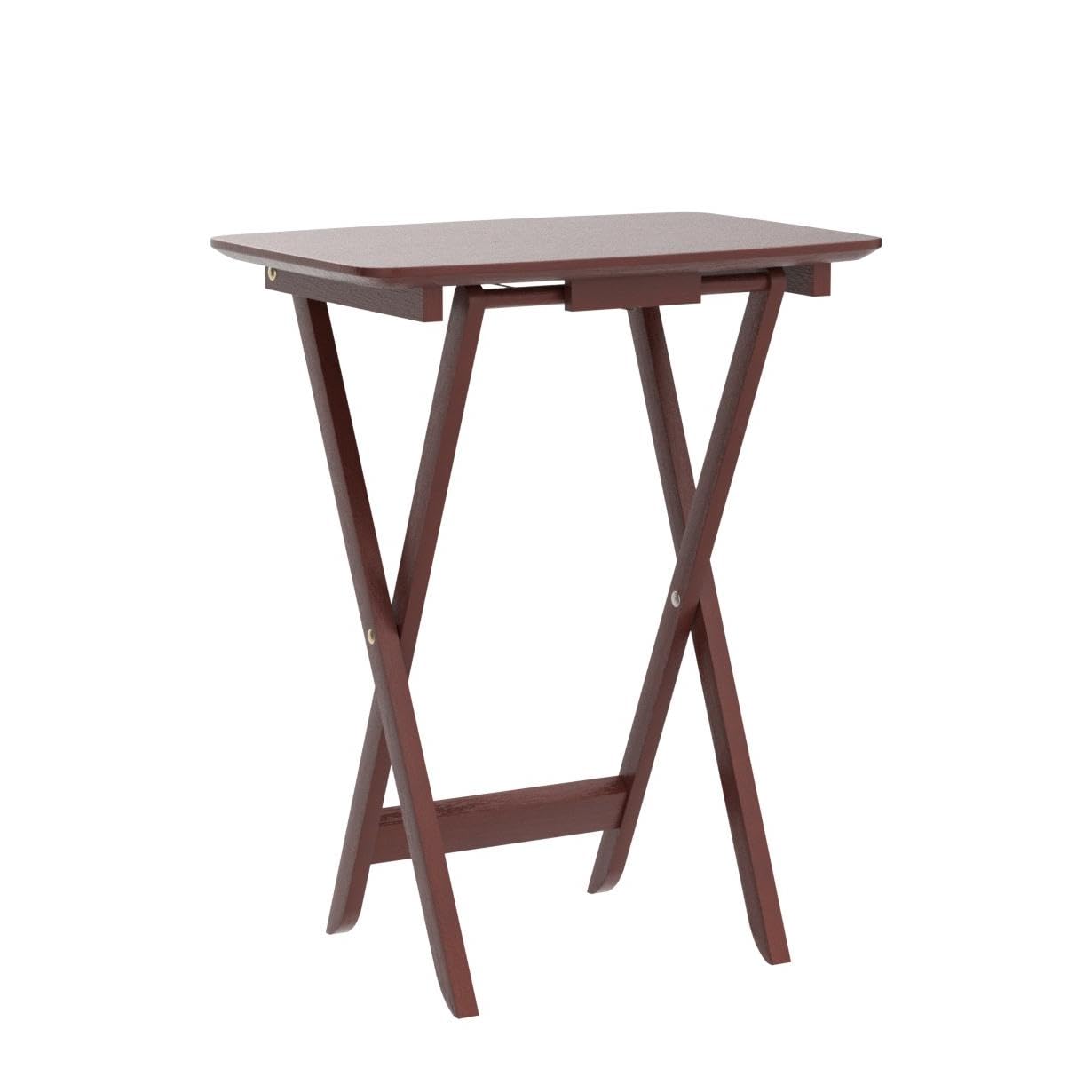 Winsome Darlene 2-Pack Foldable Snack Tables - 26 Inch Walnut Finish Side Tables for Living Room, Bedroom & Small Spaces - Perfect for Snacks, Drinks, Books & Laptop Use