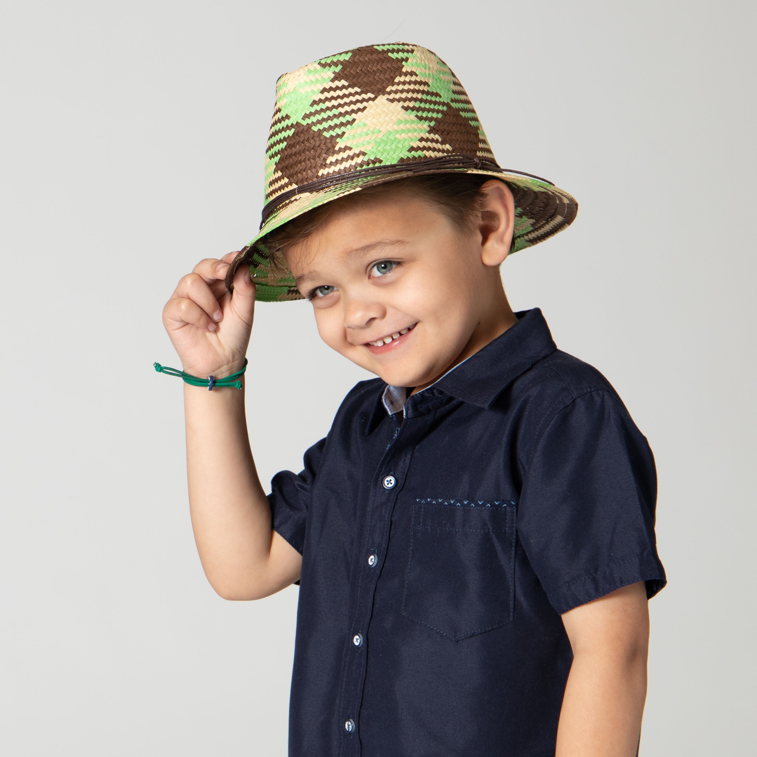 Stylish Kids Woven Paper Fedora Hat - Breathable & Lightweight Summer Sun Hat for Boys & Girls - Perfect for Beach, Outdoor Play, and Costume Parties