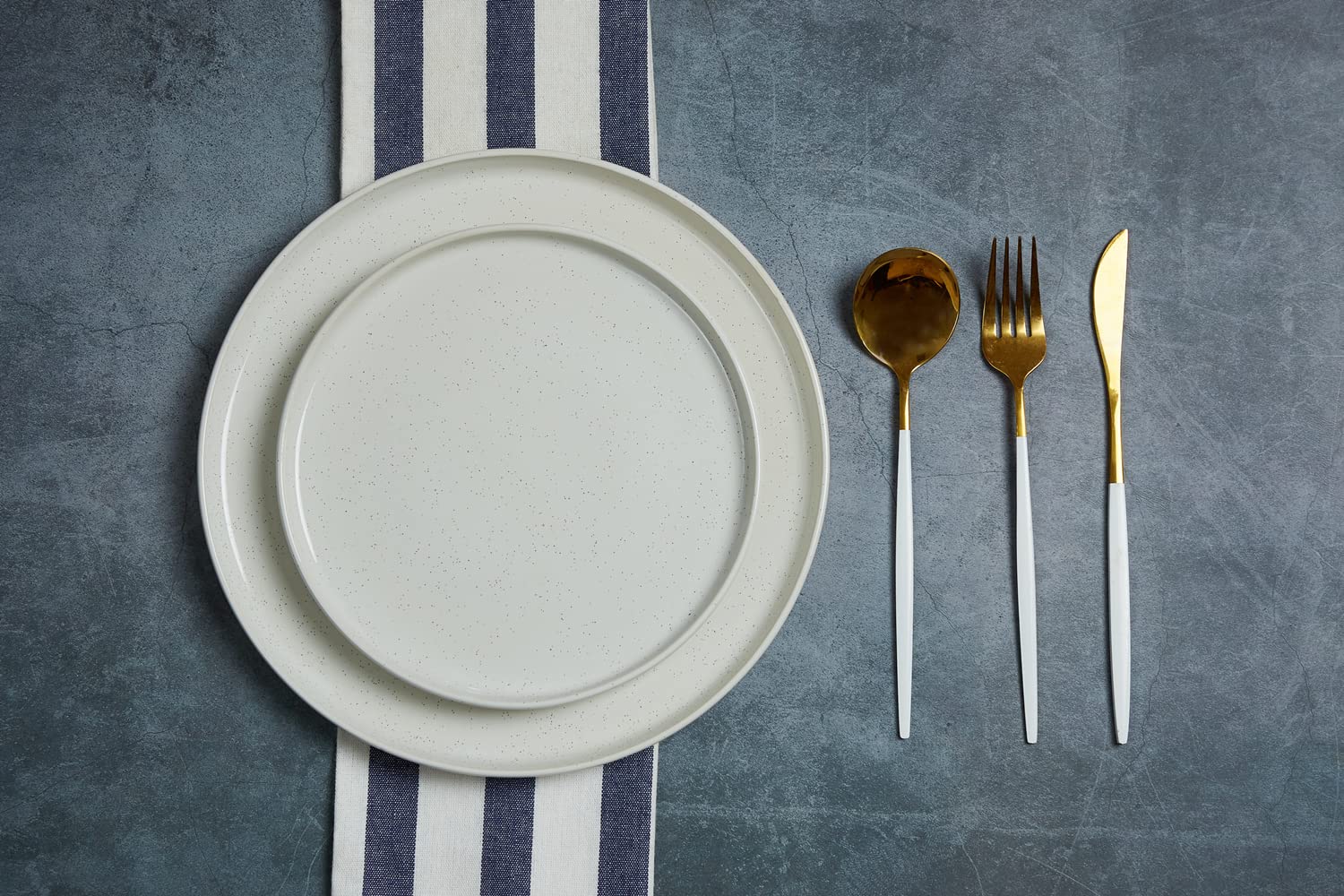 Famiware Nebula 6-Piece Salad Plate Set - 8 Inch Scratch Resistant Stoneware Dessert Plates - Modern Rustic White Dinnerware for Kitchen & Dining - Perfect for Salads, Appetizers, and Party Serving