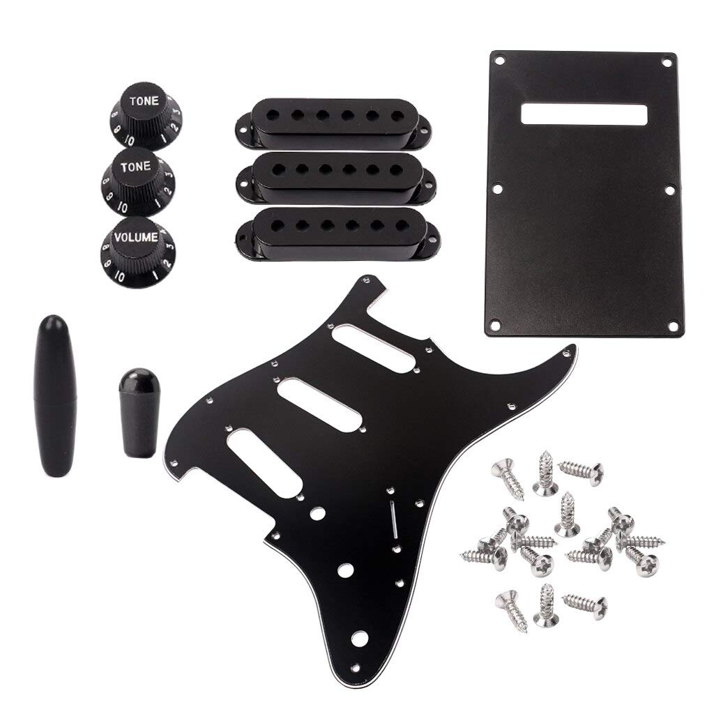 Premium ST Guitar Pickguard Set with Pickup Covers, Volume/Tone Knobs & Screws - Complete Replacement Parts for Electric Guitar Repair & Upgrade | Perfect for DIY Maintenance, Custom Builds & Professional Installations