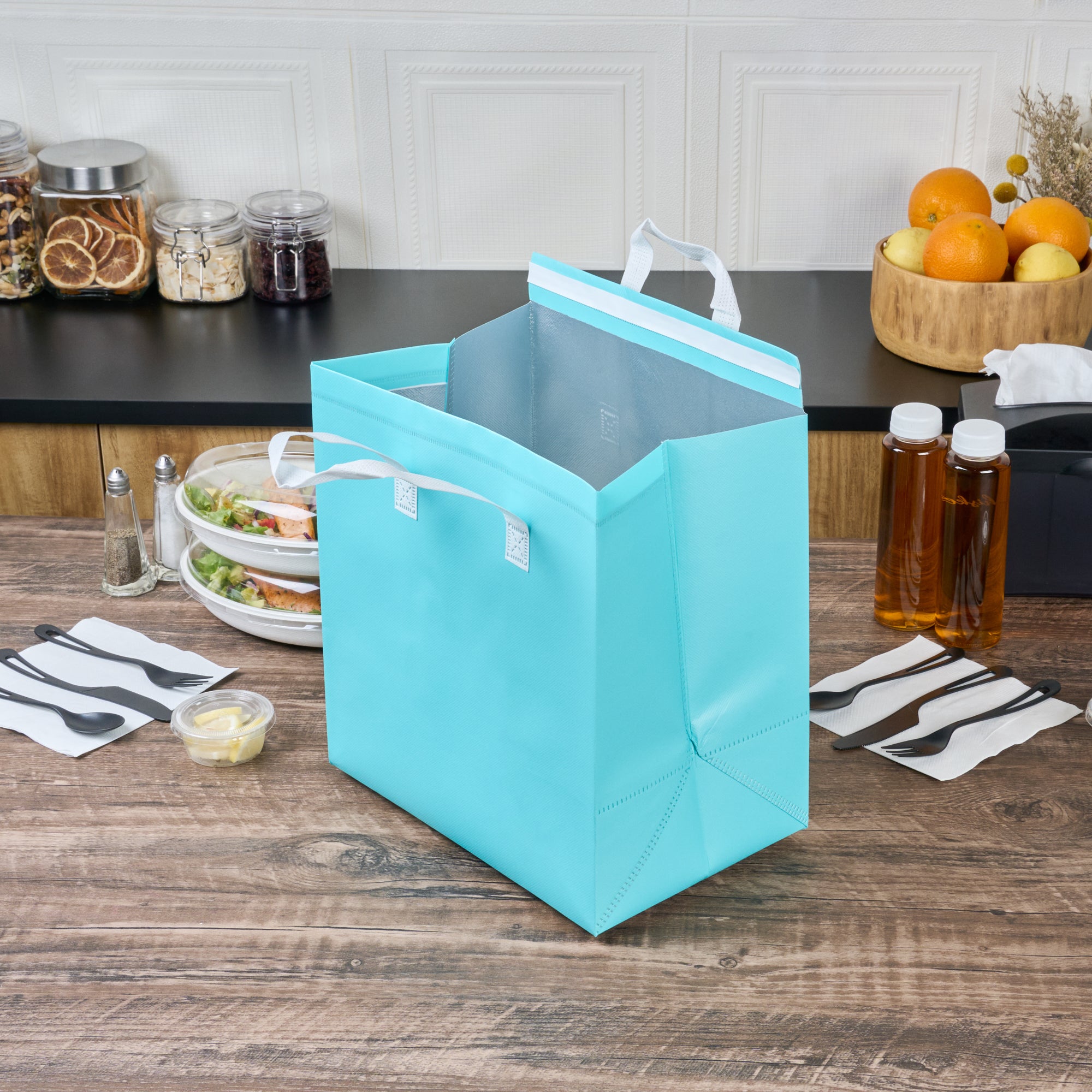 Premium Insulated Takeout Bags - Tamper Evident Food Delivery Bags (11.75