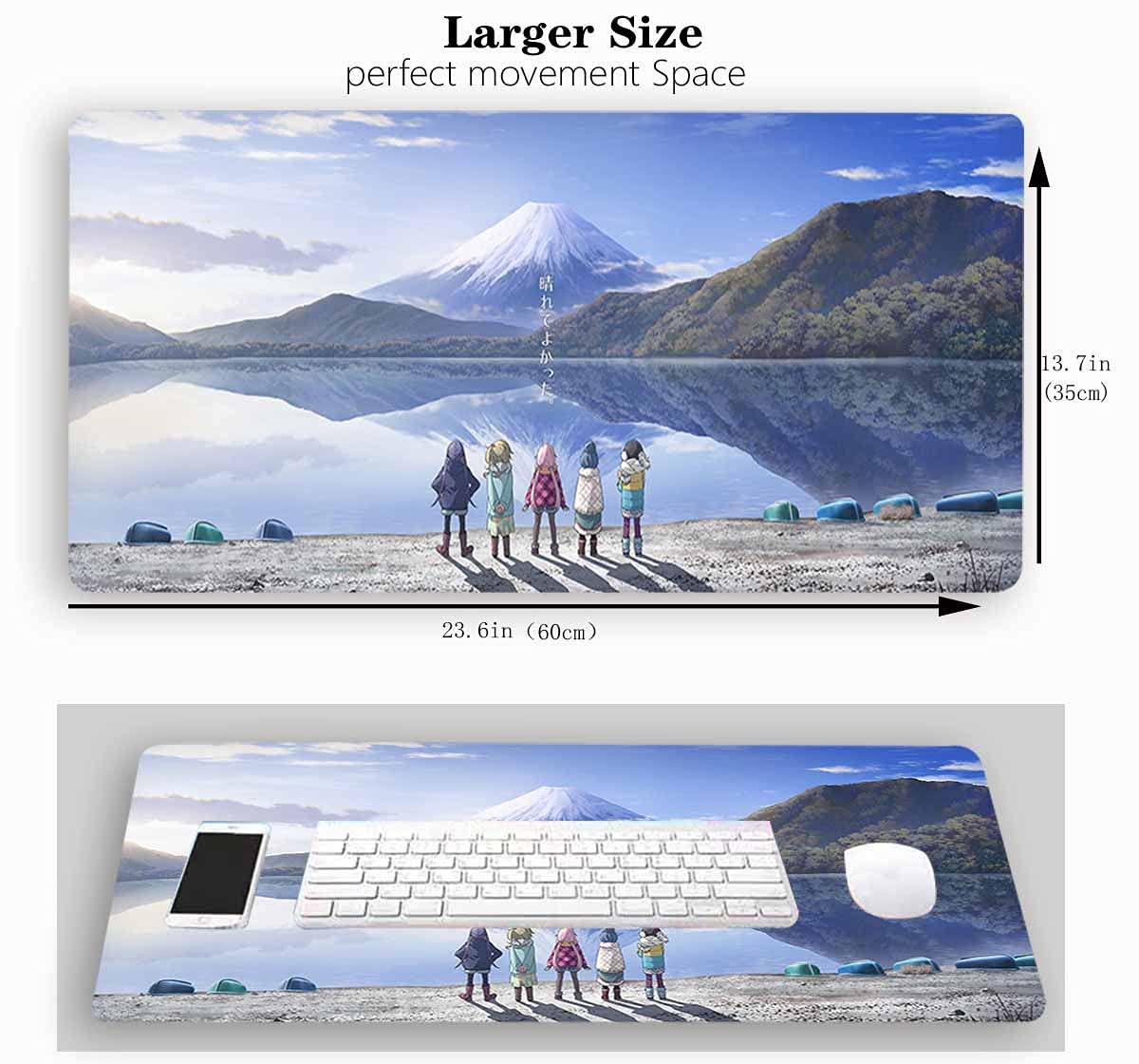 Yuru Camp Anime Mouse Pad - Rin & Nadeshiko Large Gaming Desk Mat (60x35cm) for Computer, Keyboard & Gaming Setup | Perfect for Anime Fans, Office & Gaming Stations