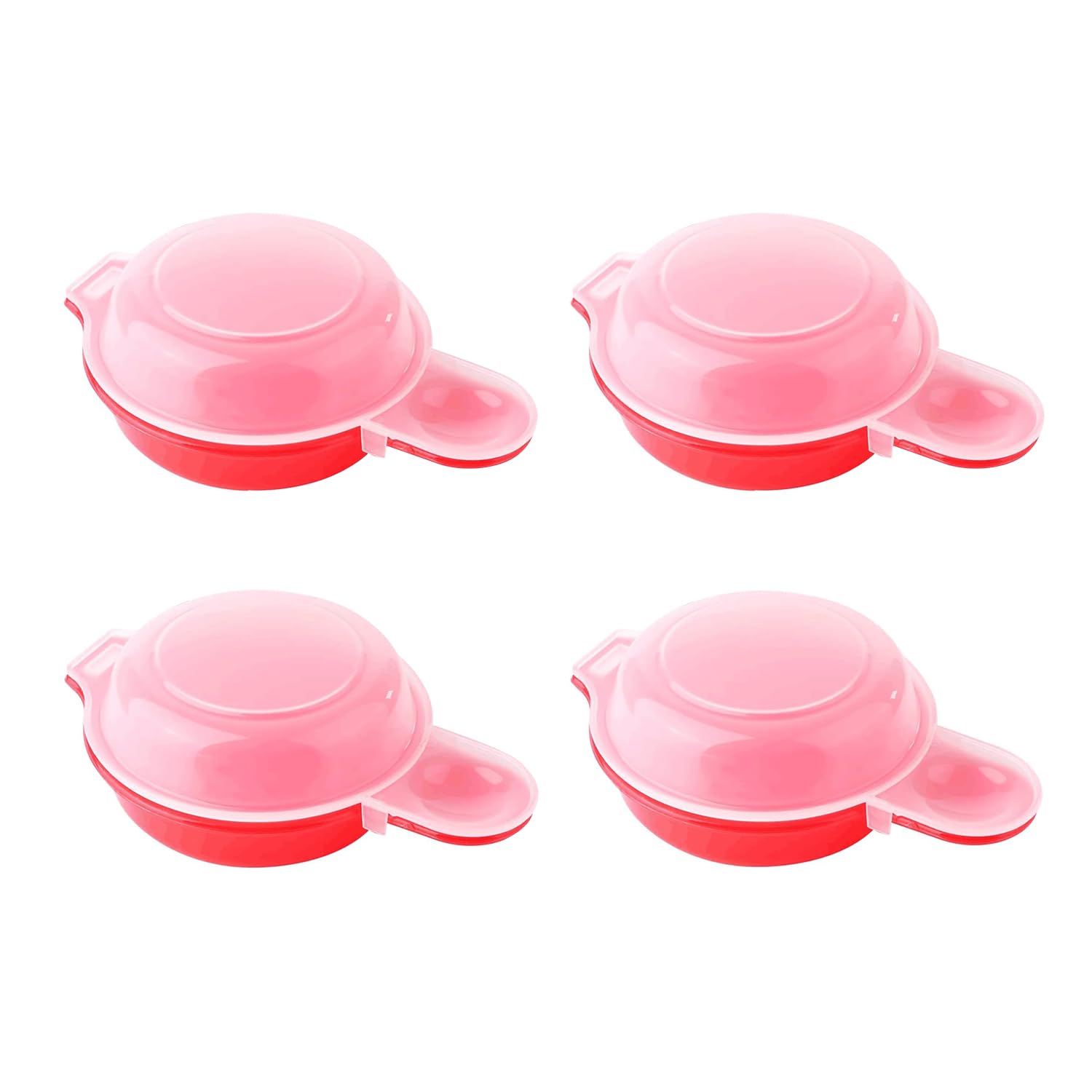 4-Piece Microwave Egg Cooker Set - Quick & Easy Mini Egg Poacher for Omelettes, Sandwiches & Hamburgers - Perfect for Breakfast Meal Prep & Camping Cooking