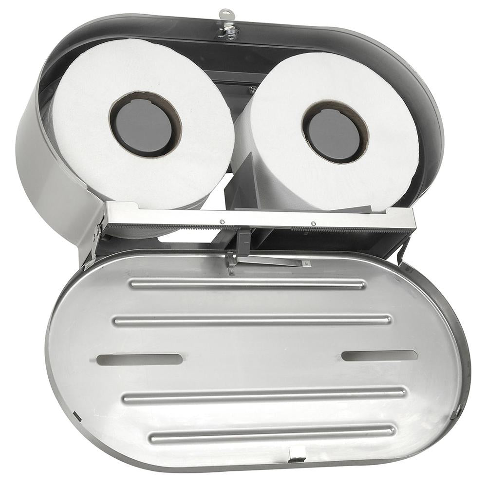 ASI 0040 Commercial Jumbo Roll Toilet Paper Dispenser - Surface Mounted Satin Finish for Restrooms, Offices & Public Spaces