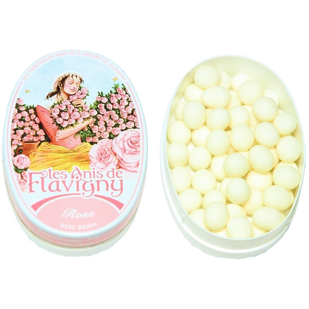 Les Anis de Flavigny Rose Flavored Anise Candies - 50g | Delicate French Treats for Gifting, After-Dinner Mints & Tea Time Snacks