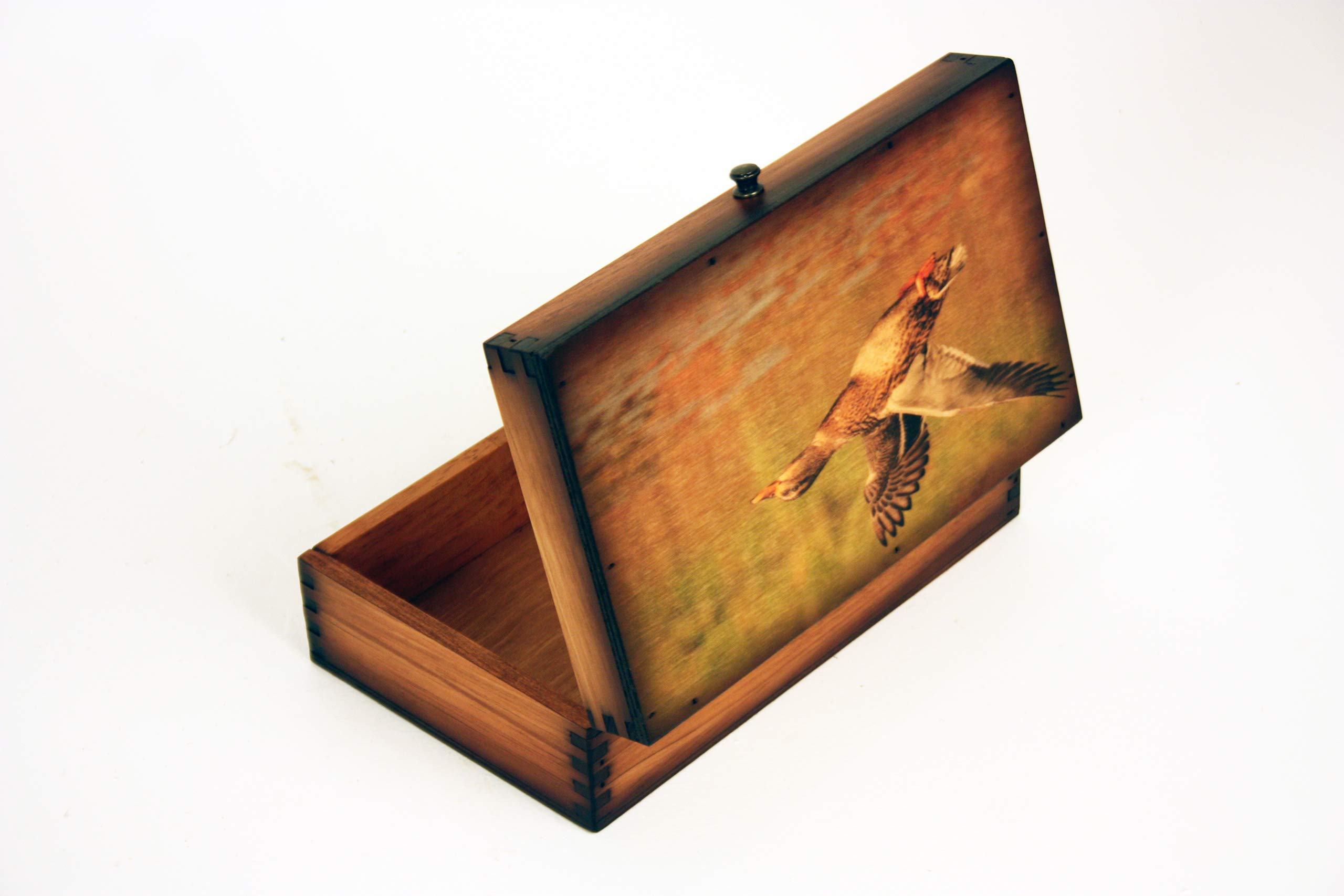 Premium Duck Flight Medium Wood Box - Handcrafted Decorative Storage for Home & Office | Perfect for Jewelry, Keepsakes, and Organizing Small Items
