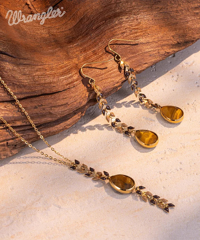 Wrangler Demeter’s Tear Necklace and Earrings Set - Sterling Silver Greek Goddess Jewelry for Women, Perfect for Weddings, Parties & Special Occasions