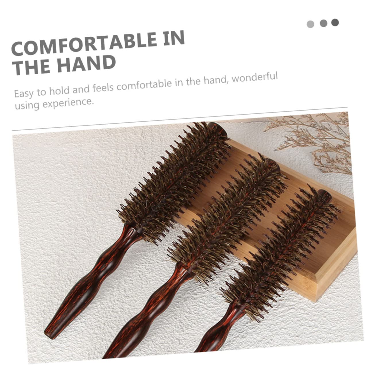 Beautifu Nylon Bristle Hair Brush - Detangling & Styling Comb for Curly Hair, Round Roller Brush with Soft Bristles for Smooth Curls - Perfect for Salon, Home Use & Travel