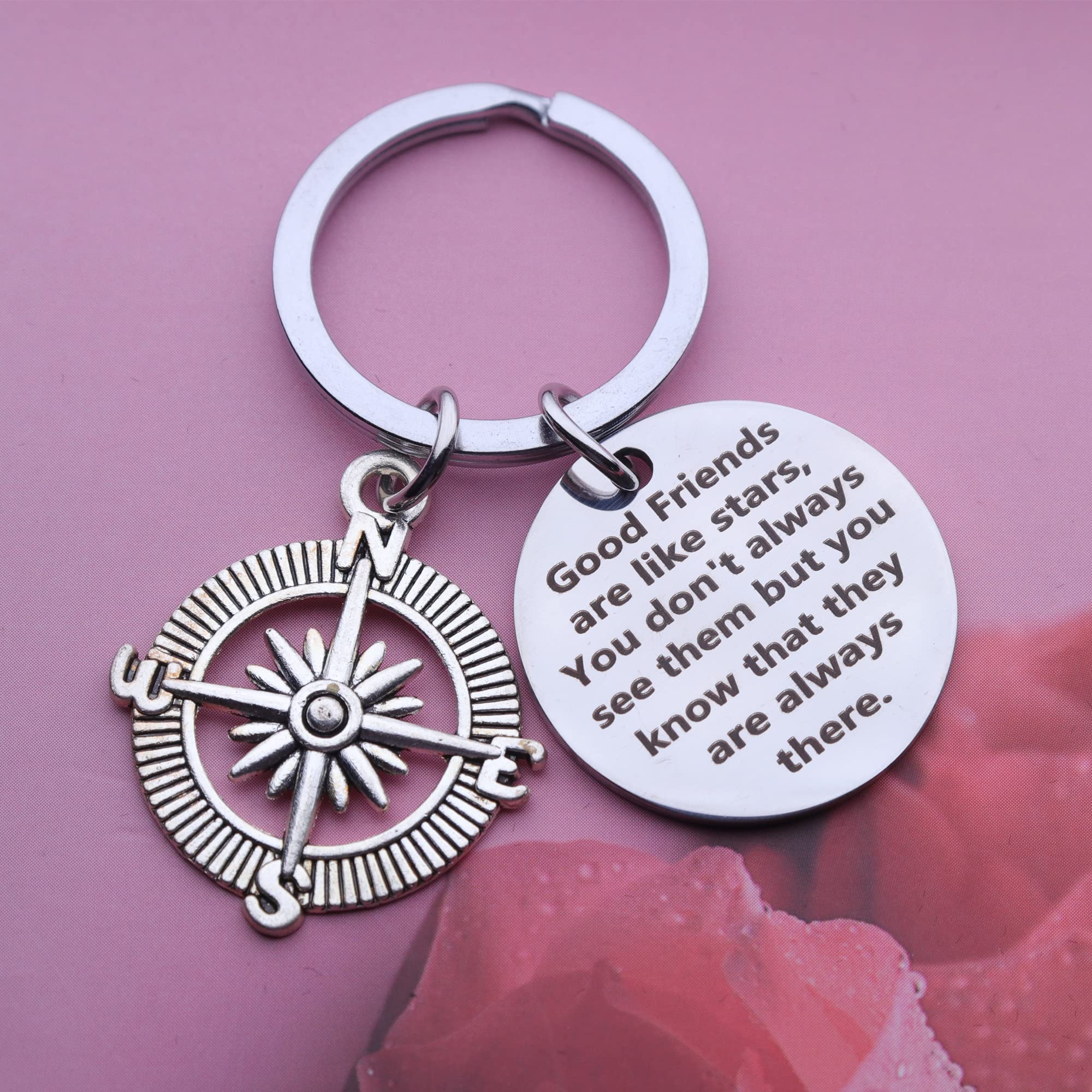 Best Inspirational Keychain for Friends - Engraved Mantra Jewelry Gift for Women & Men - Perfect Birthday Present for Her, Him, Couples & Best Friends - Office, Home, Car & Everyday Carry Accessory