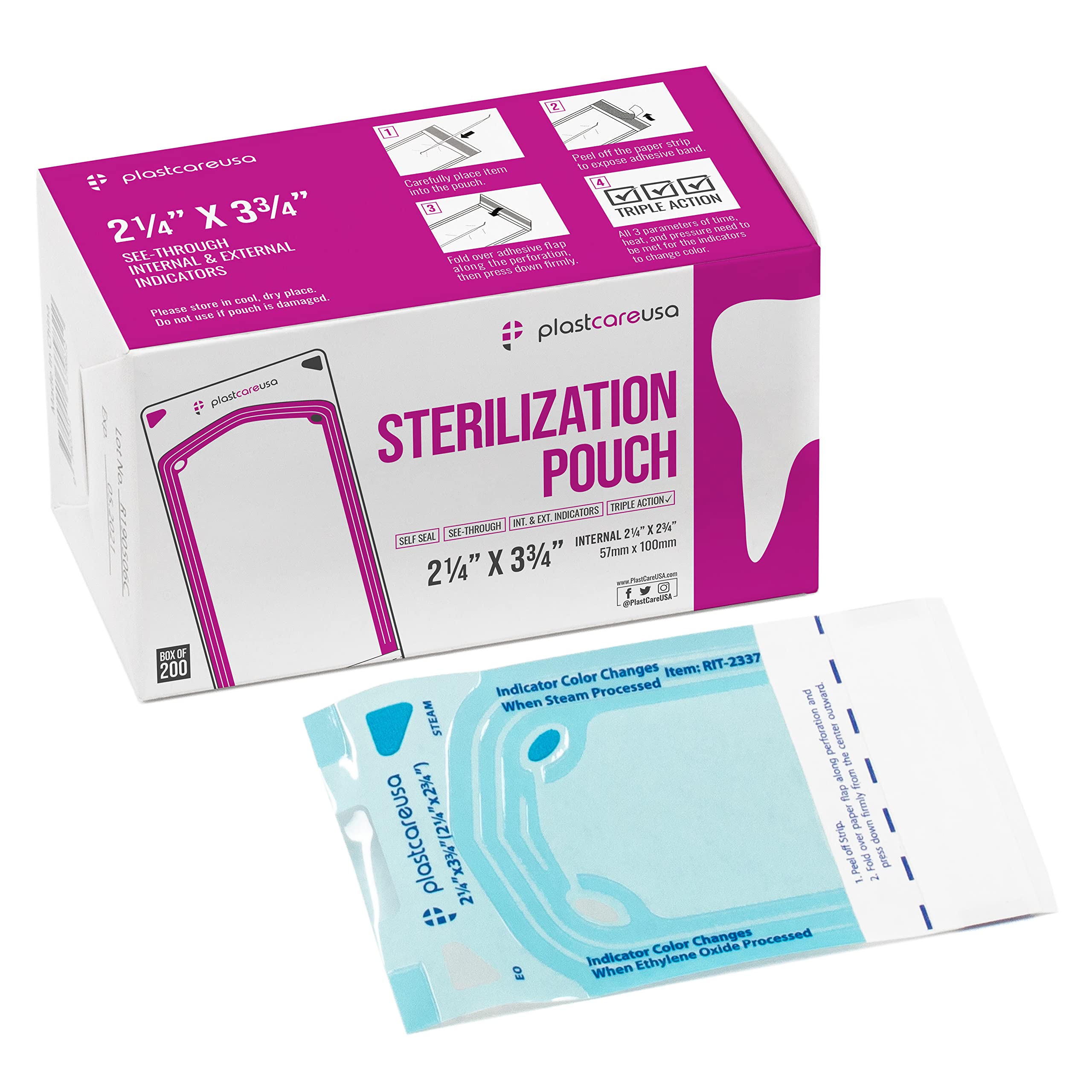2000 Bulk Sterilization Pouches for Autoclave - 2.25