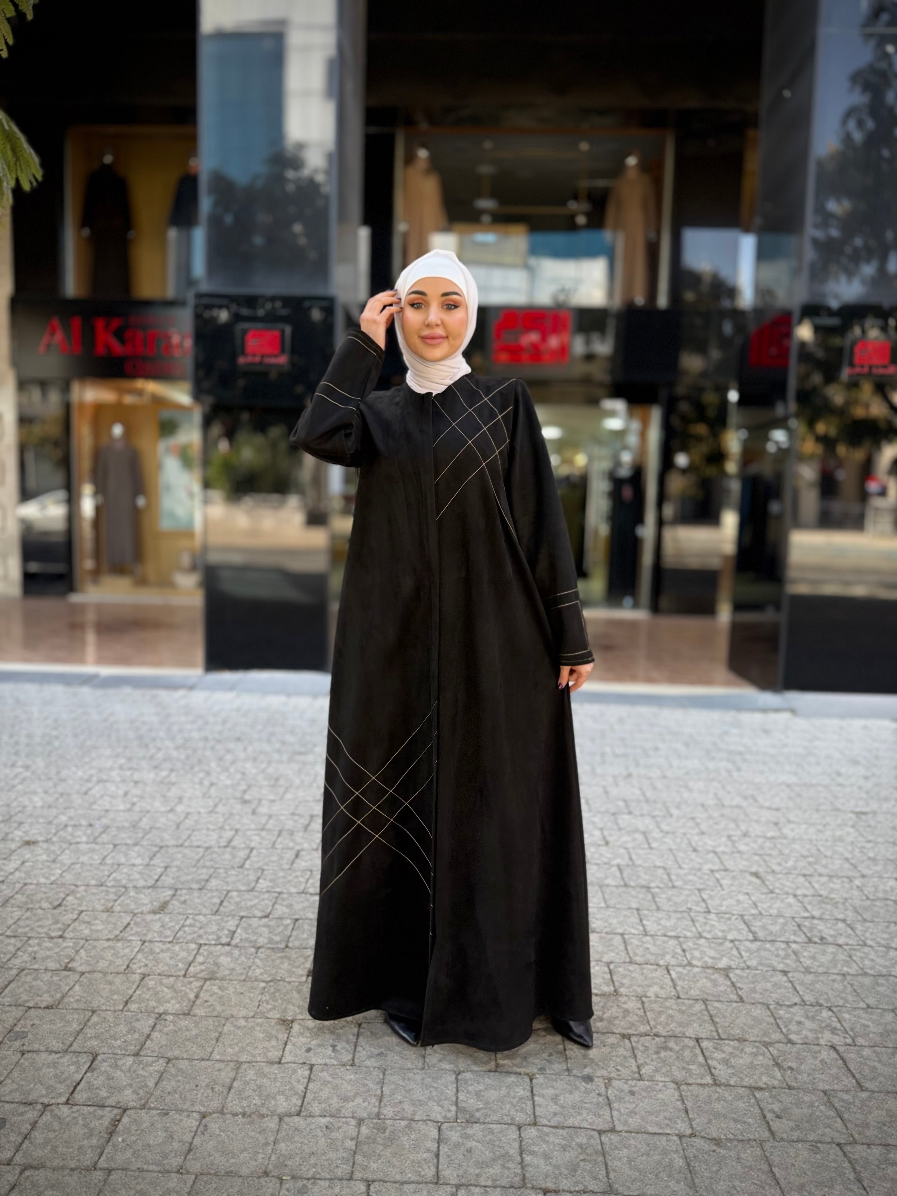 Luxury Suede Abaya for Women - Elegant Islamic Dress for Prayer, Modest Fashion & Special Occasions