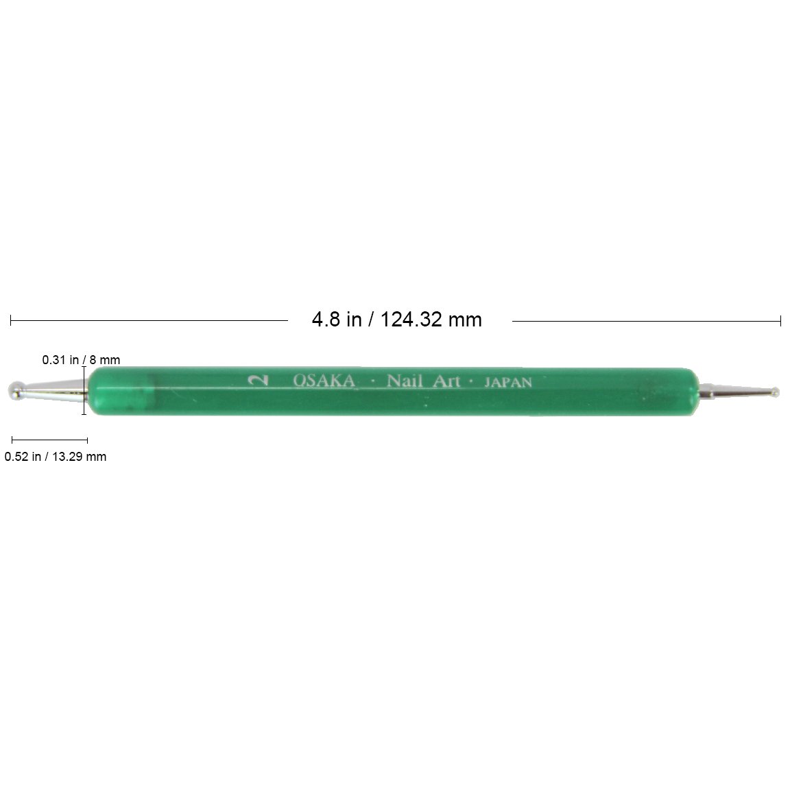 Professional Double-Sided Dotting & Marbling Nail Art Tool with Green Marble Handle - Perfect for Salon, Home Manicures & Nail Design DIY (Osaka Japan Inspired)