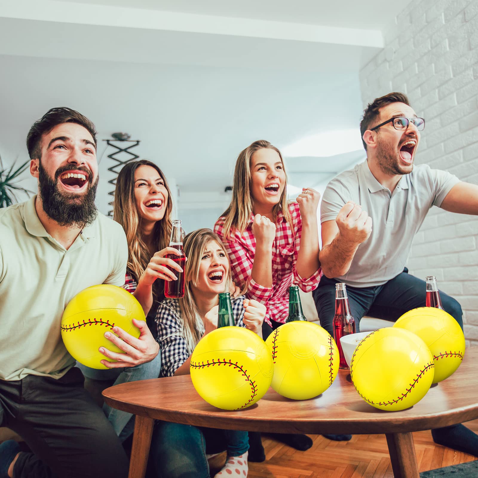 24 Pcs 5.5'' Inflatable Baseball Beach Balls - Fun Pool Party Favors, Summer Water Games, Sports Day Activities for Kids & Adults - Perfect for Beach, Pool, Backyard, Birthday Parties & Outdoor Events