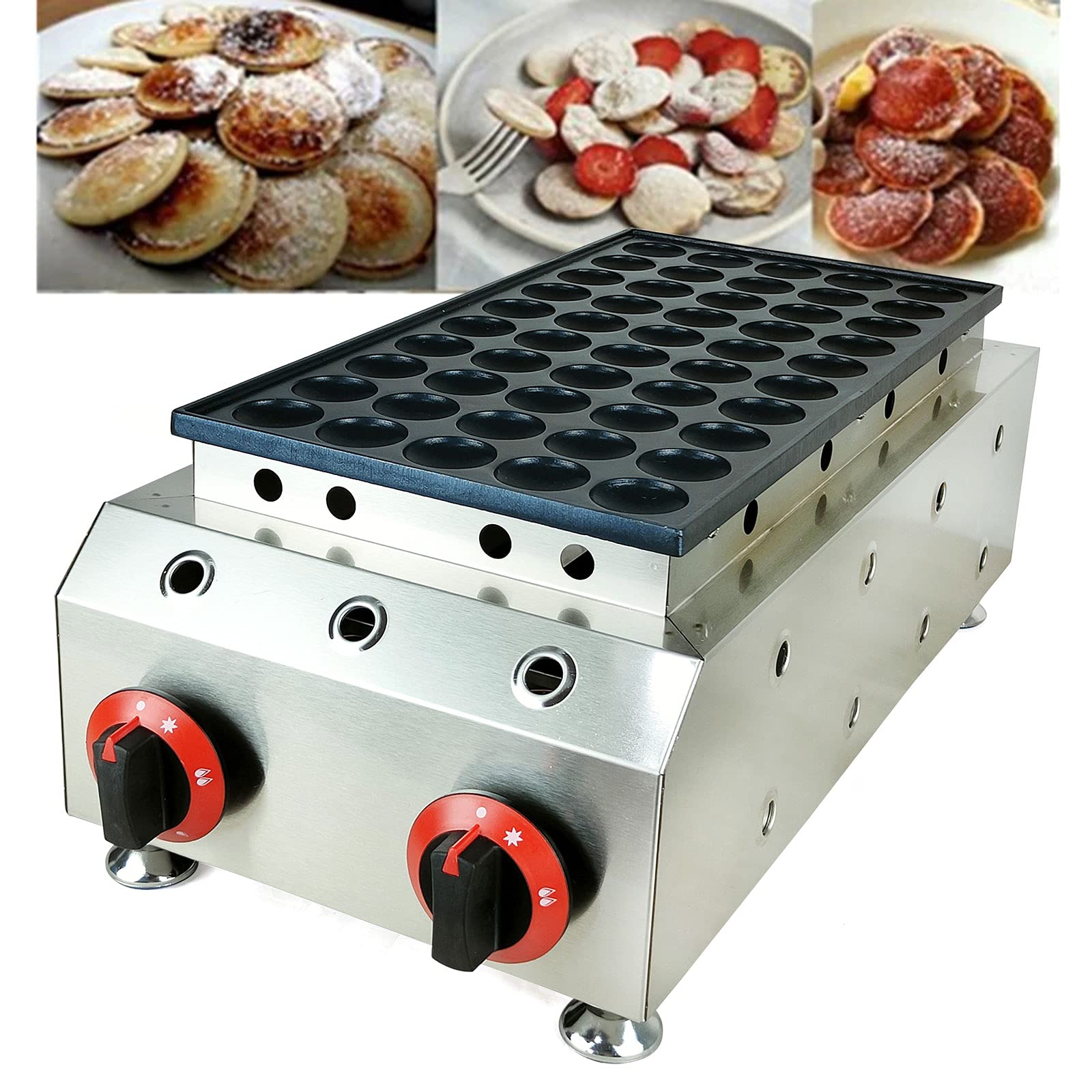 50 PCS Non-Stick Commercial Waffle Maker - Bubble Waffle Machine, Mini Pancake Baker & Cake Maker for Kids, Families & Restaurants - Perfect for Breakfast, Snacks, Parties & Street Food Business