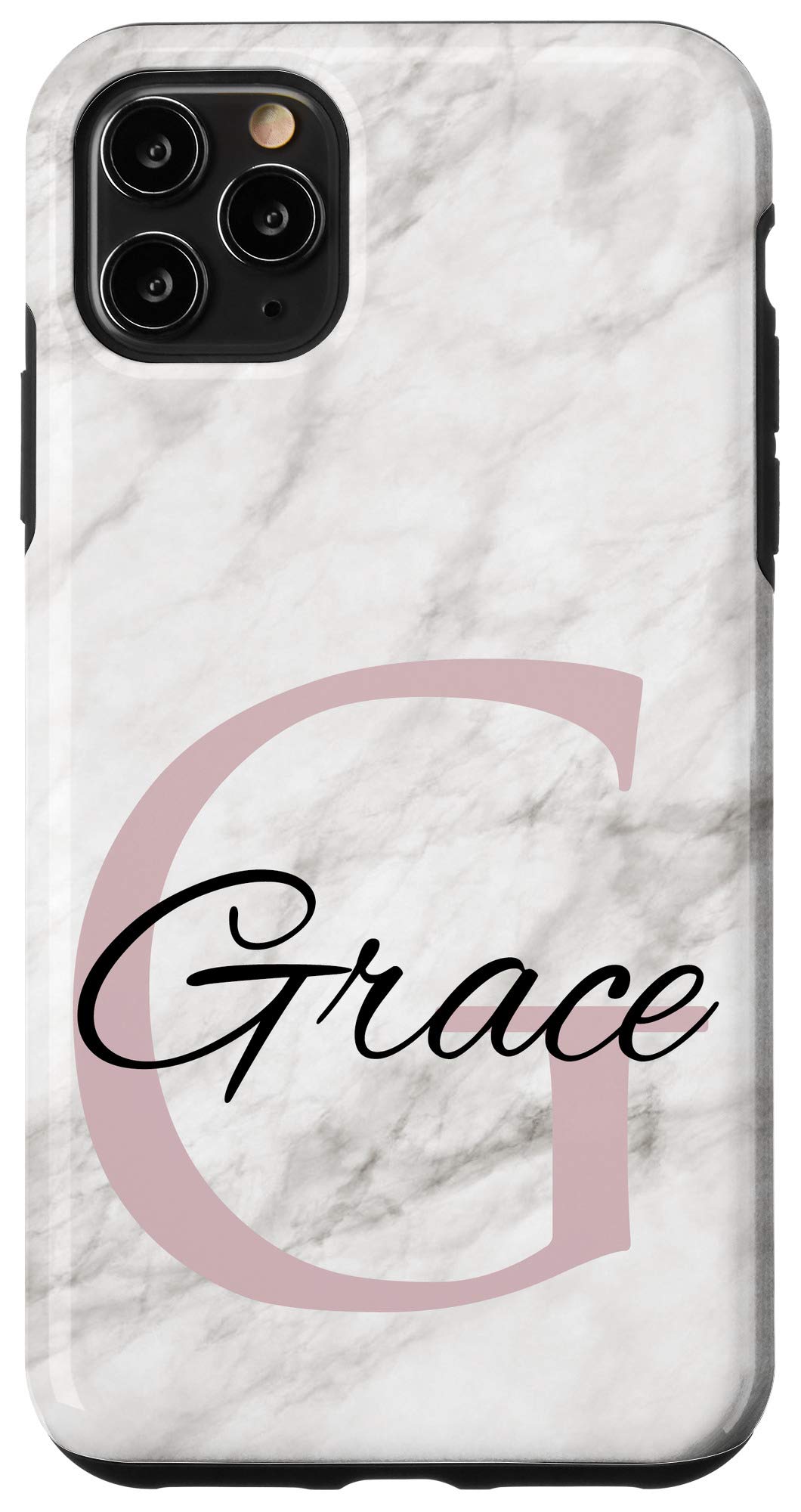 iPhone 11 Pro Max Case - Personalized Monogram Letter G in Grace Pink - Perfect Gift for Girls & Women - Ideal for Everyday Use, School & Travel Protection